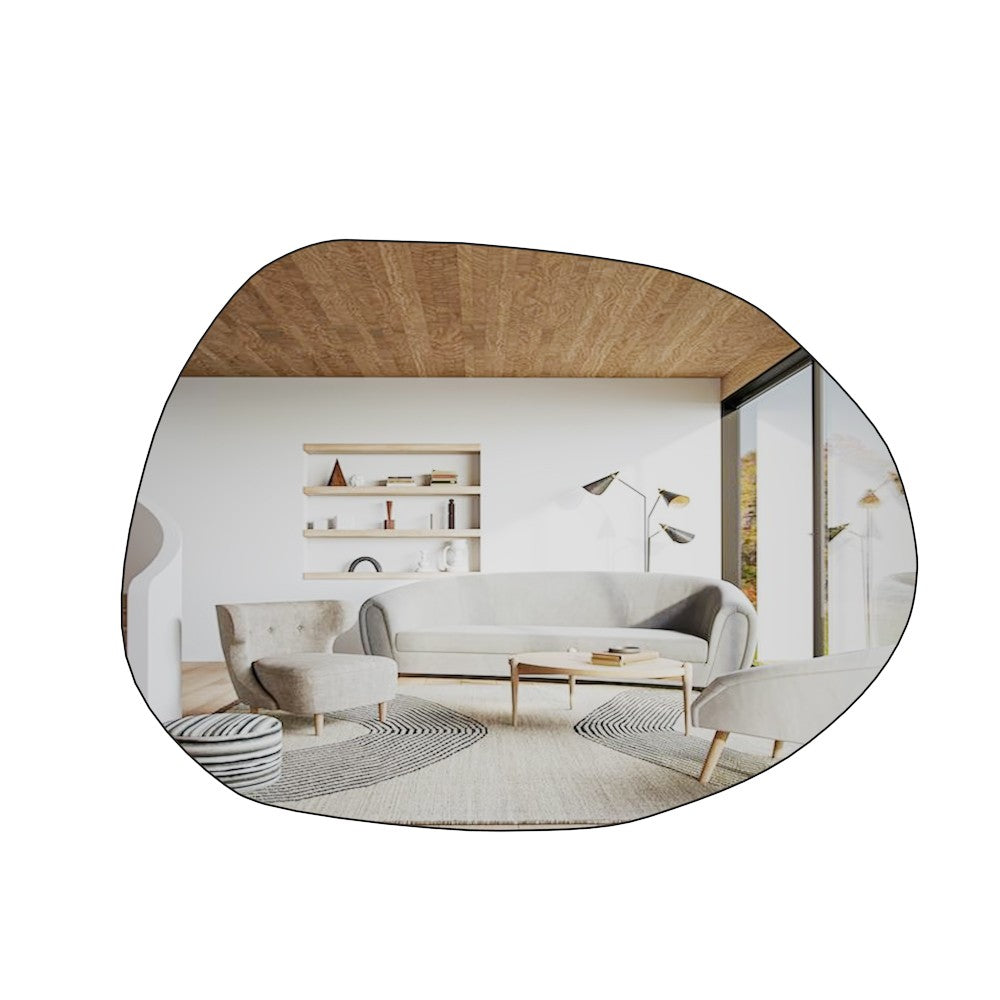 Espelho de Parede Elegante, 55 x 75 cm, 100% MDF, Design Ecológico Flotal-E, Acabamento Transparente | Perfeito para Decoração e Espaços Modernos