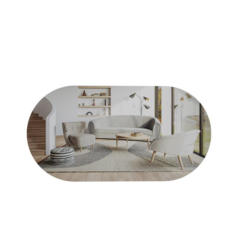 Espelho de Parede Elegante, 45 x 85 cm, 100% MDF, Design Ecológico Flotal-E, Acabamento Transparente e Dourado | Perfeito para Decoração Moderna