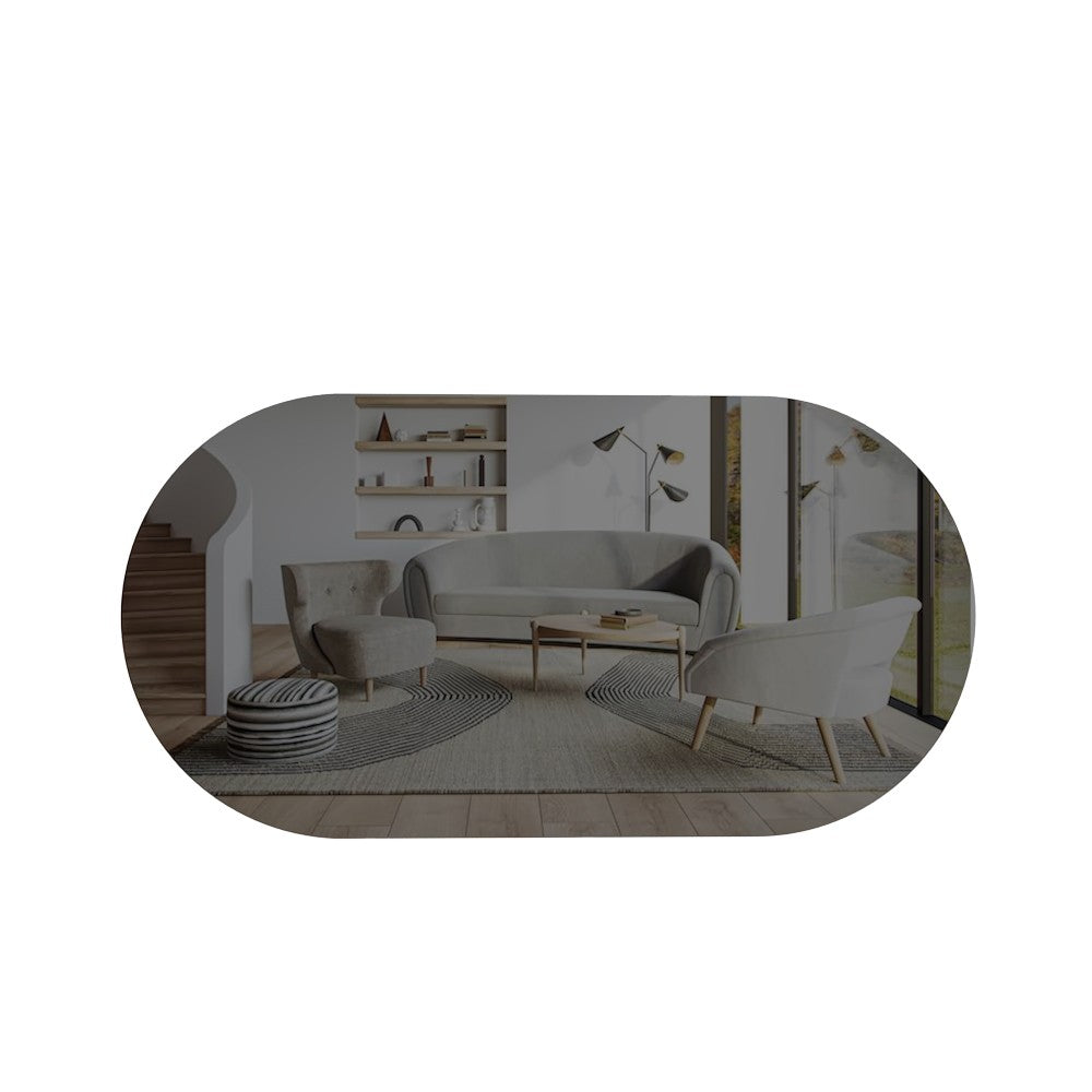 Espelho de parede elegante, cinza escuro e dourado, 45 x 85 x 2,2 cm | 100% MDF, design ecológico Flotal-E | Perfeito para decoração moderna