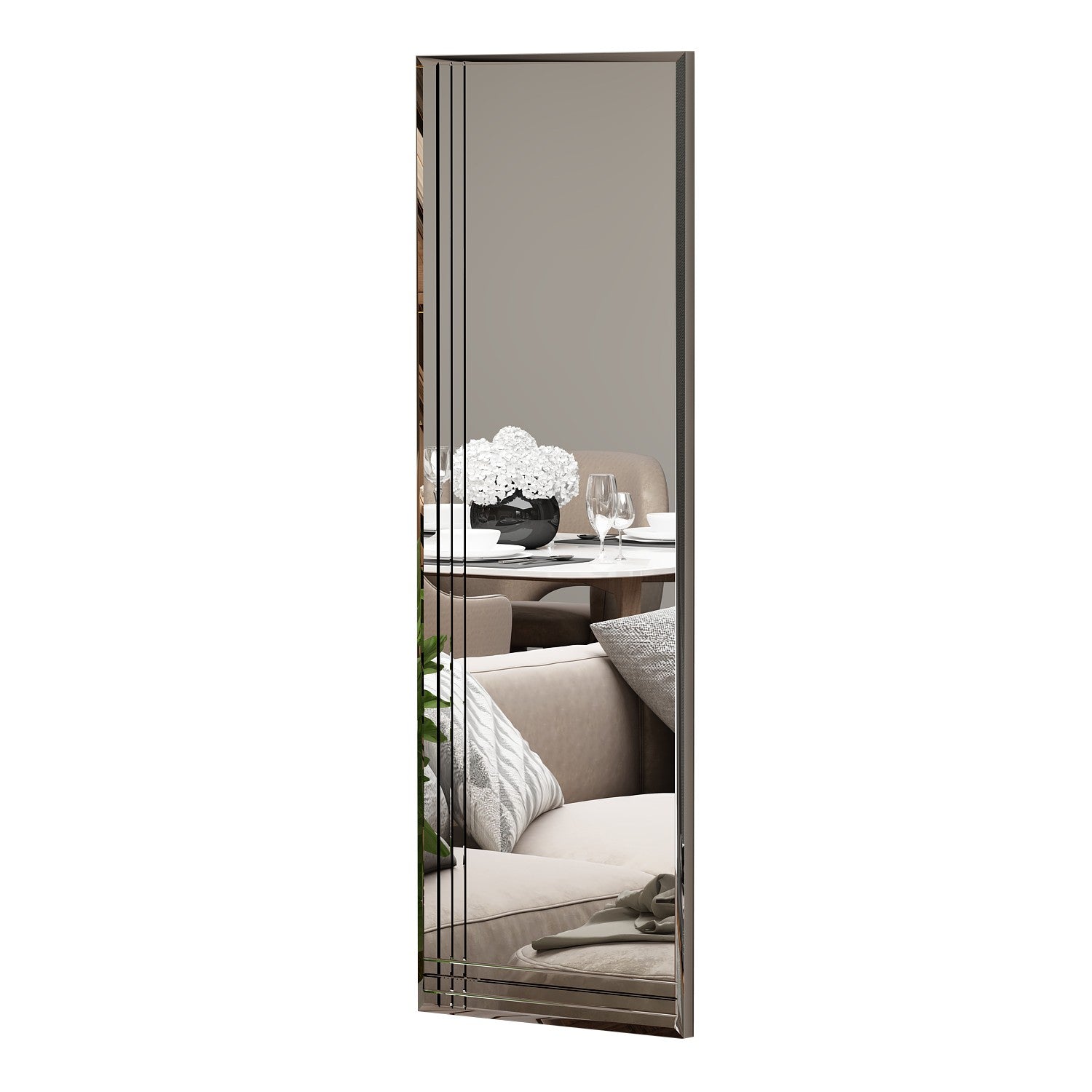 Espelho de parede elegante, 40 x 120 cm, 100% MDF, design ecológico Flotal-E, acabamento transparente elegante | Perfeito para decoração moderna