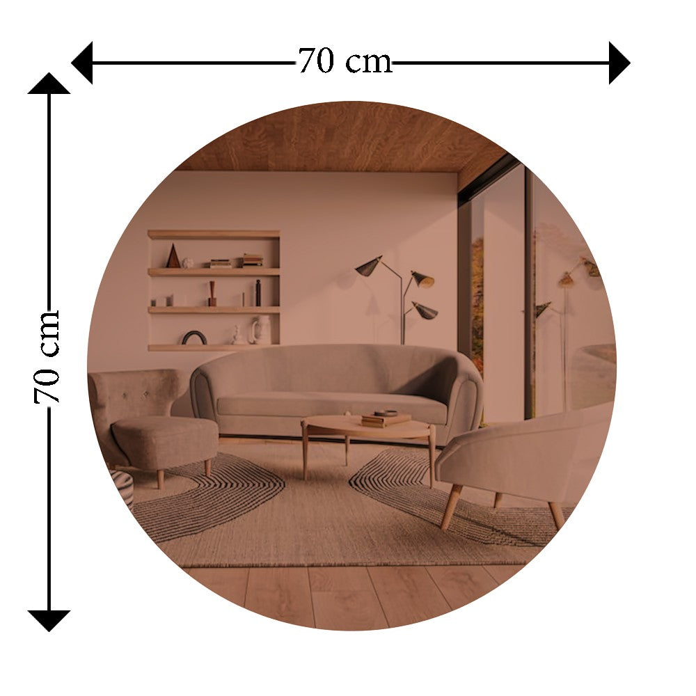 Espelho de parede elegante em bronze e ouro, 70 x 70 x 2,2 cm | 100% MDF, Flotal-E ecológico | Perfeito para decoração moderna e interiores elegantes