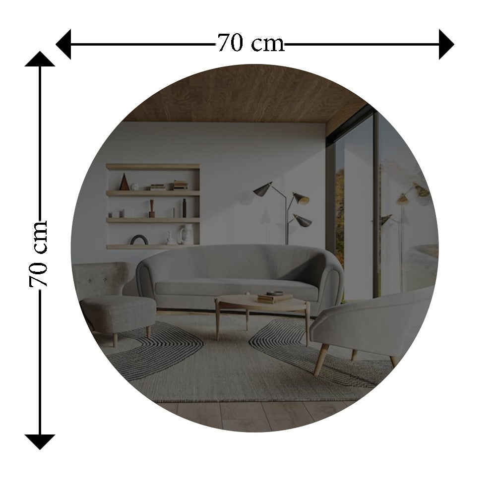 Espelho de parede elegante, 70 cm x 70 cm, cinza escuro e prata | 100% MDF, design ecológico Flotal-E | Perfeito para decoração moderna