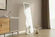 Espelho de parede elegante, 50 x 160 cm, 100% MDF, design ecológico Flotal-E, acabamento branco elegante | Perfeito para decoração e espaços modernos