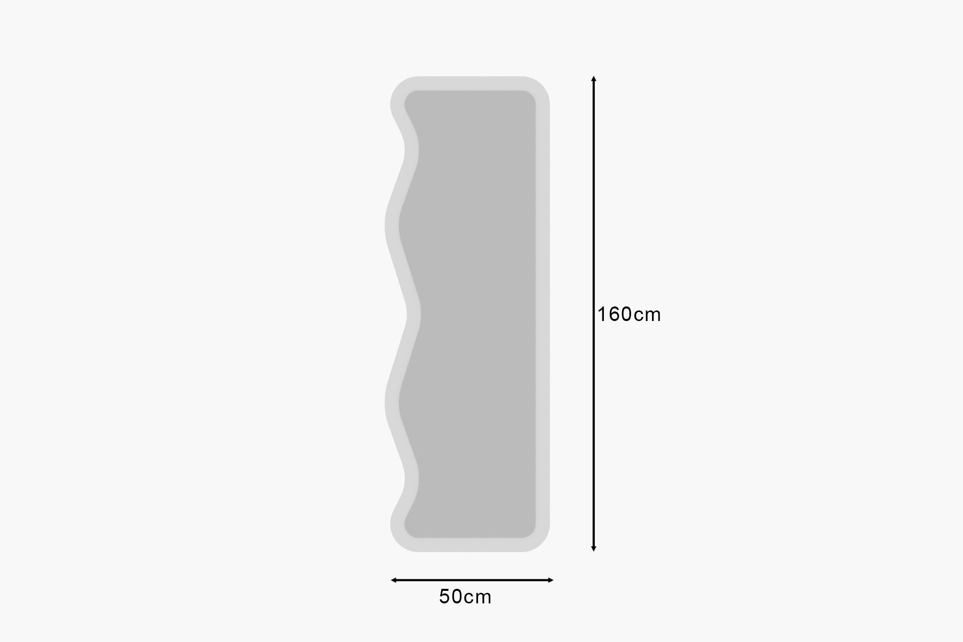 Espelho de parede elegante, 50 x 160 cm, 100% MDF, design ecológico Flotal-E, acabamento branco elegante | Perfeito para decoração e espaços modernos
