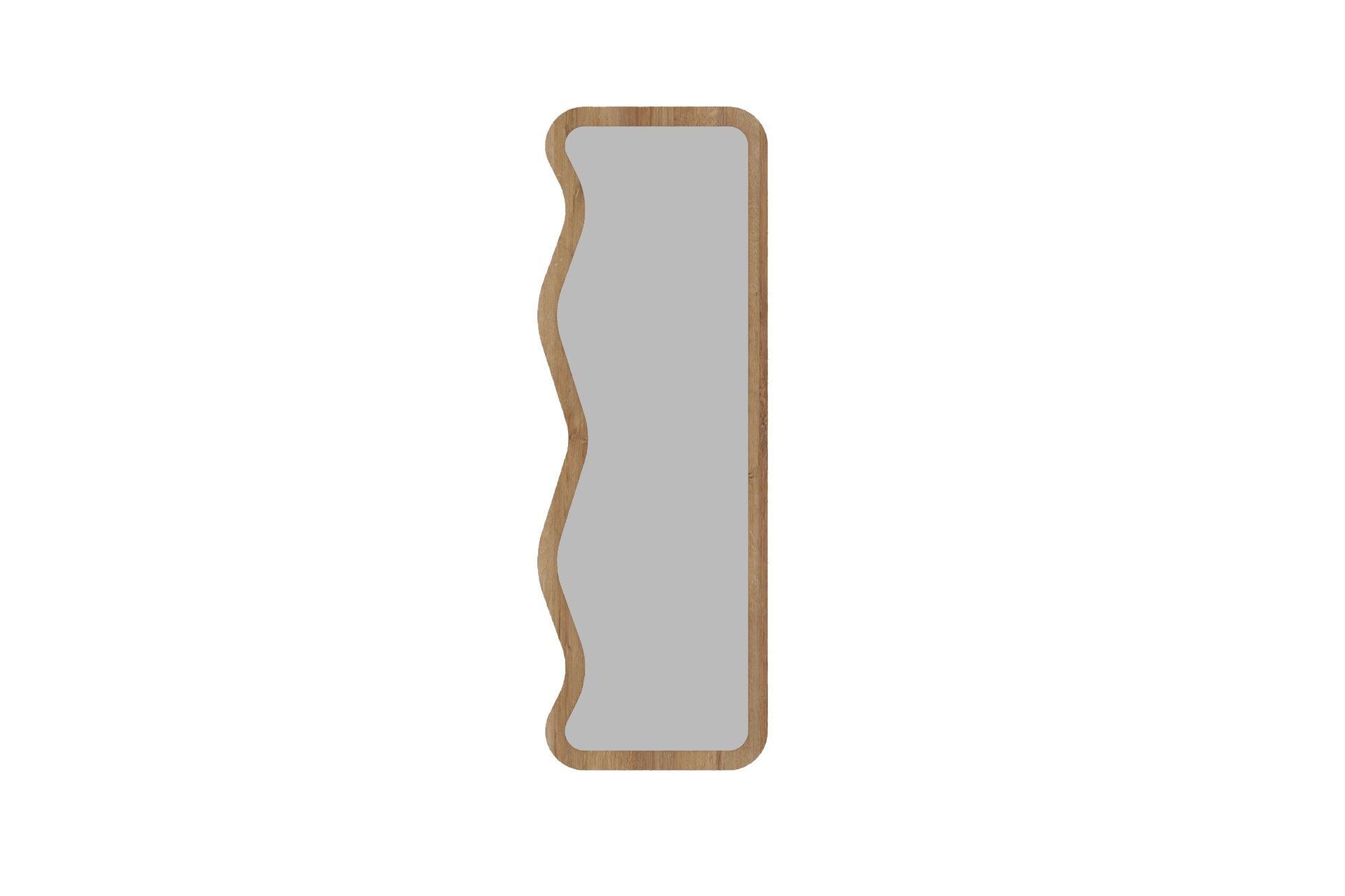 Espelho de parede elegante, 50 x 160 cm, 100% MDF, design ecológico Flotal-E, cor natural | Perfeito para decoração de casa e espaços modernos