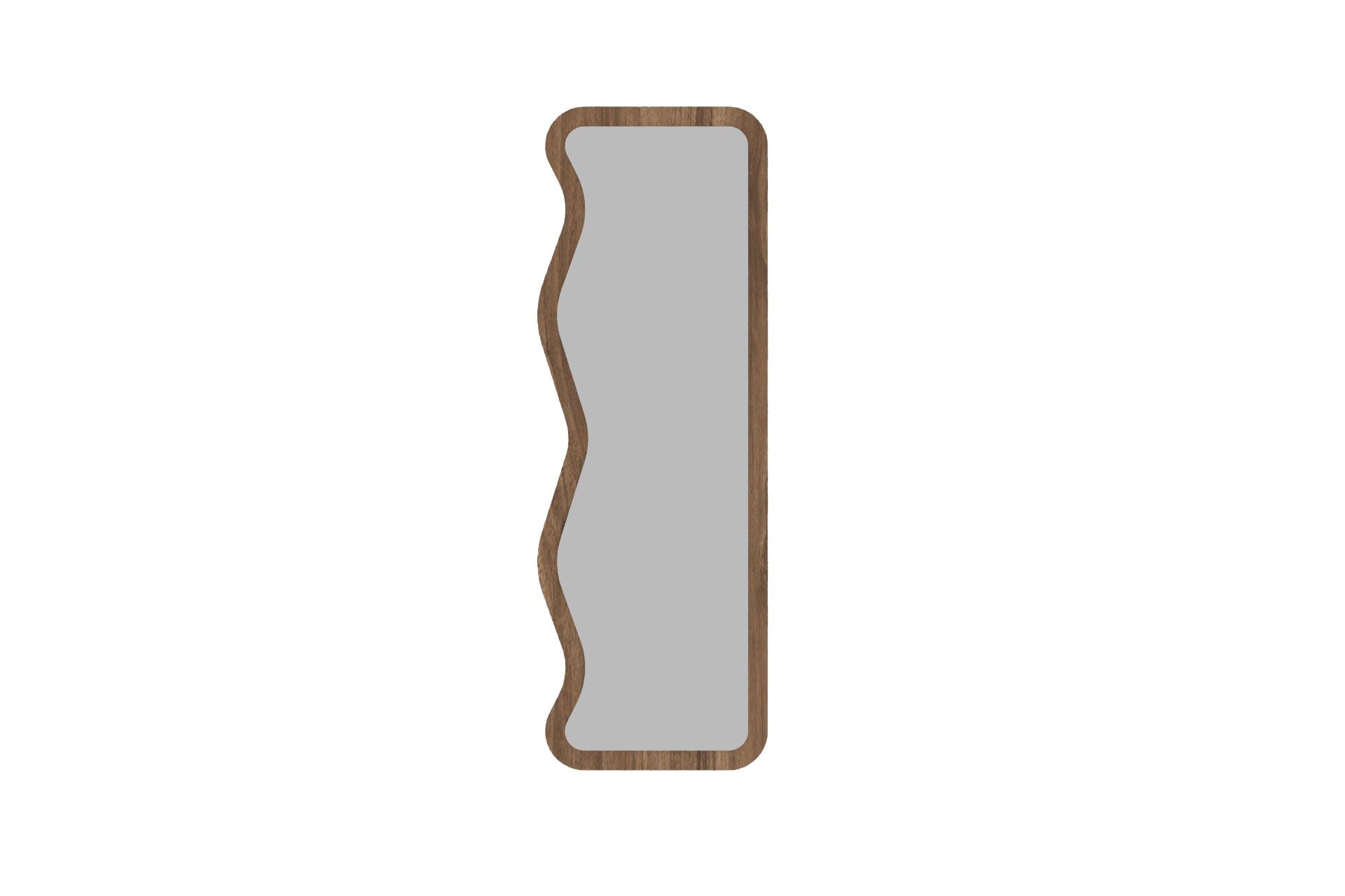 Espelho de parede elegante em nogueira, 50 x 160 x 2,2 cm | 100% MDF, Flotal-E ecológico | Decoração elegante para casa, perfeito para sala de estar e hall de entrada