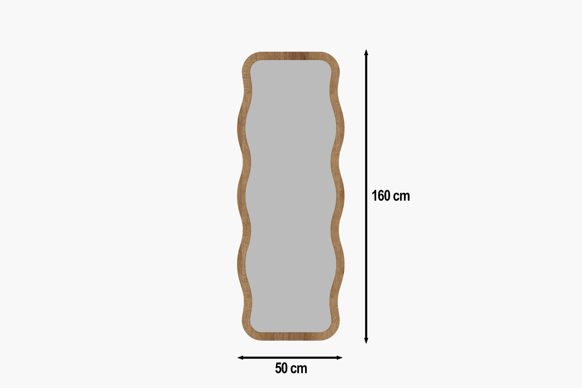 Espelho de parede elegante, 50 x 160 cm, 100% MDF, design ecológico Flotal-E, cor natural | Perfeito para decoração de casa e espaços modernos