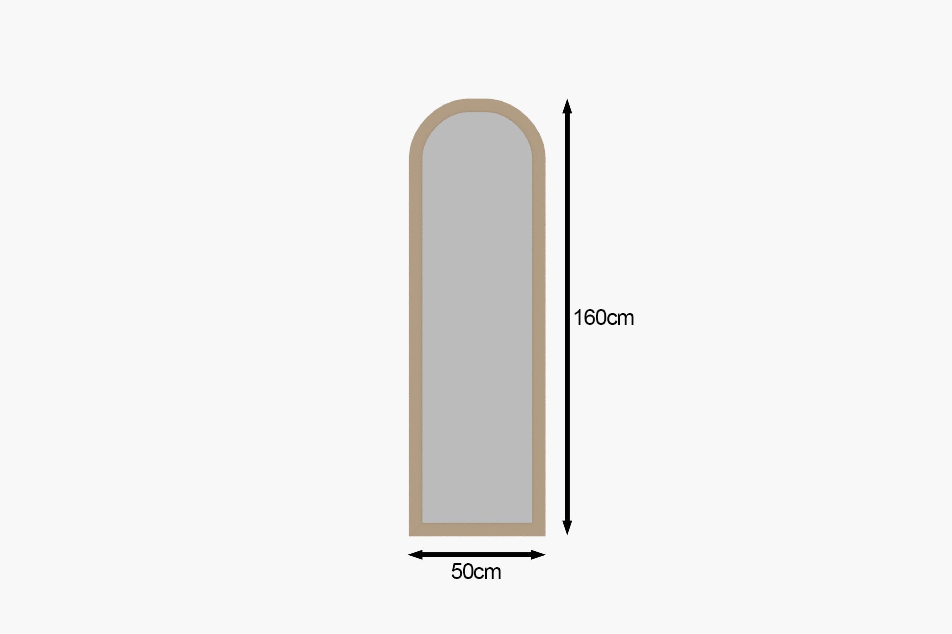 Espelho de parede elegante na cor areia, 50 x 160 x 2,2 cm | 100% MDF, design ecológico Flotal-E | Perfeito para decoração e espaços modernos