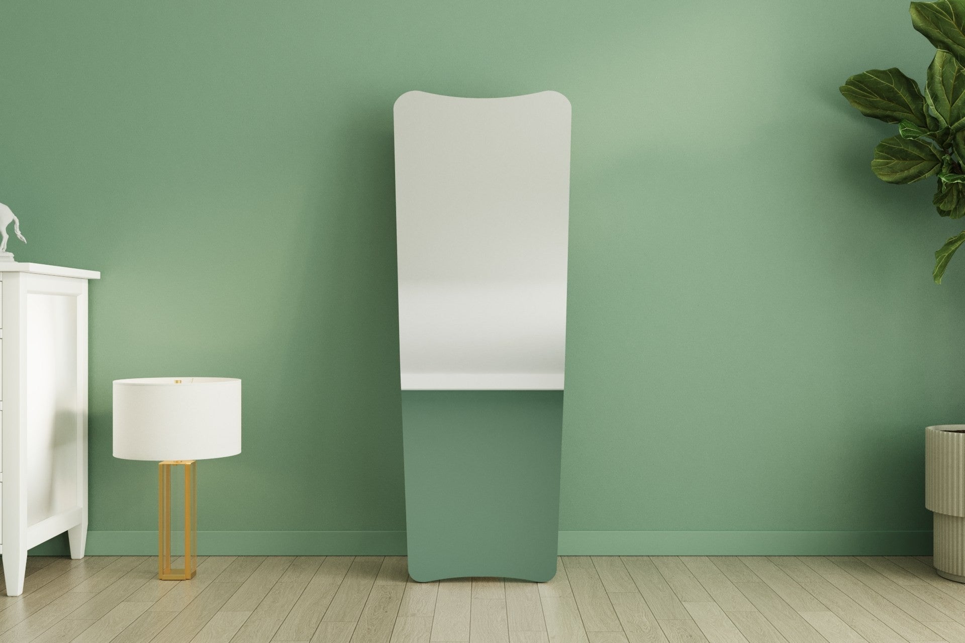 Espelho de parede elegante na cor areia, 55 x 150 x 2,2 cm | 100% MDF, design ecológico Flotal-E | Perfeito para decoração e espaços modernos
