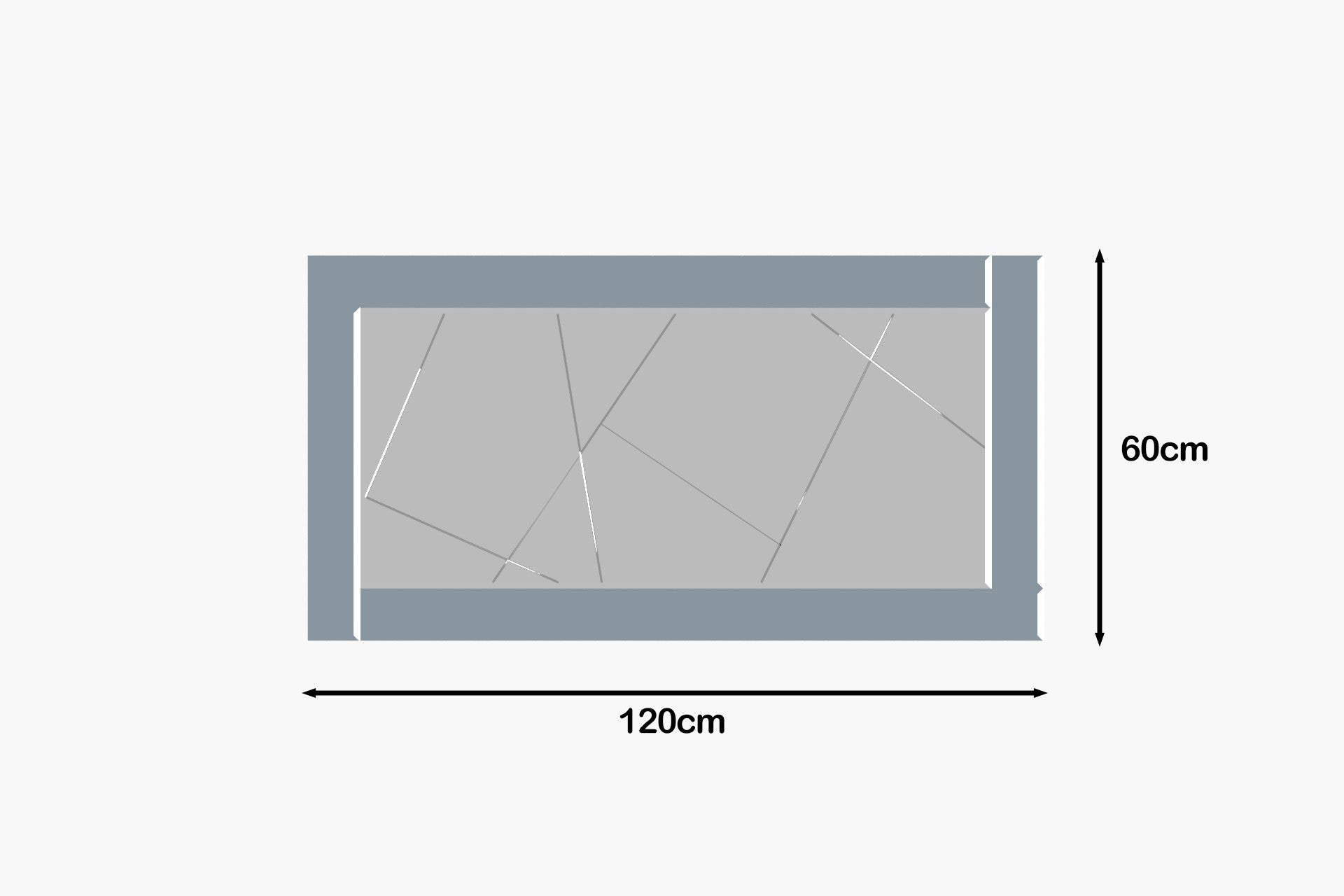 Espelho de parede elegante, 60 x 120 cm, fumê e branco | 100% MDF, design ecológico Flotal-E | Perfeito para decoração e espaços modernos