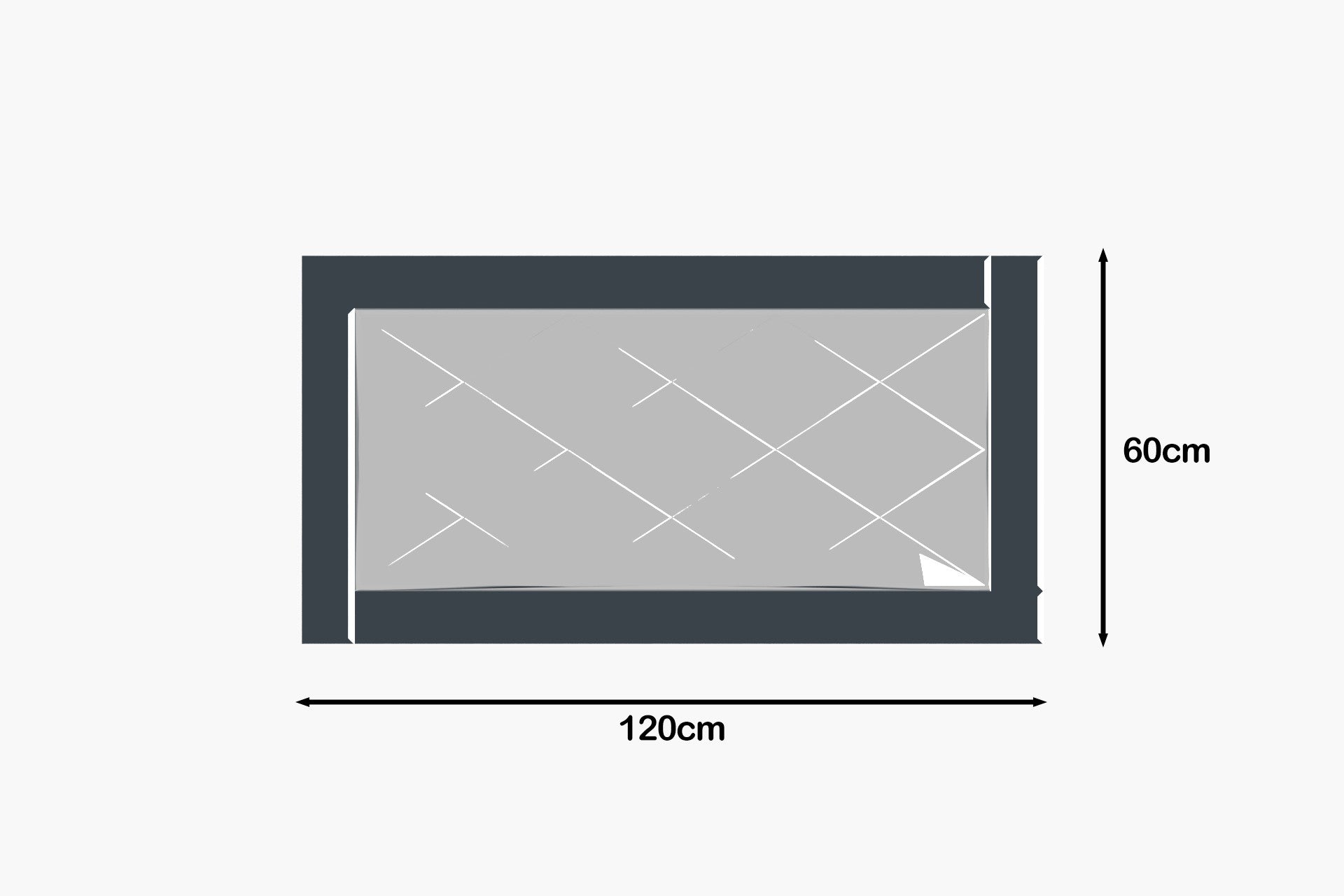 Espelho de parede elegante, 60 x 120 cm, fumê e branco | 100% MDF, design ecológico Flotal-E | Perfeito para decoração e espaços modernos