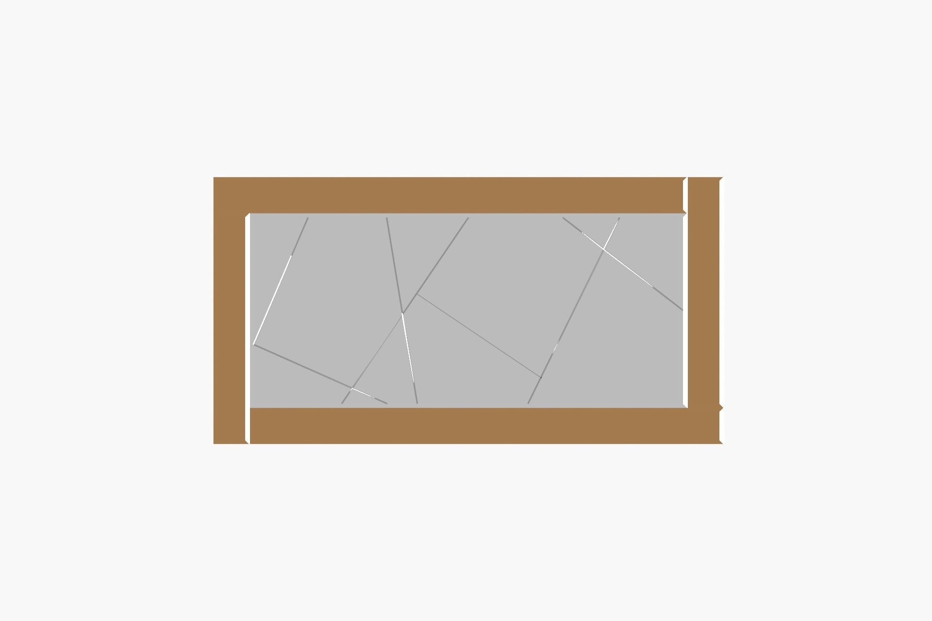 Espelho de parede elegante, 60 x 120 cm, bronze e branco | 100% MDF, design ecológico Flotal-E | Perfeito para decoração e espaços modernos