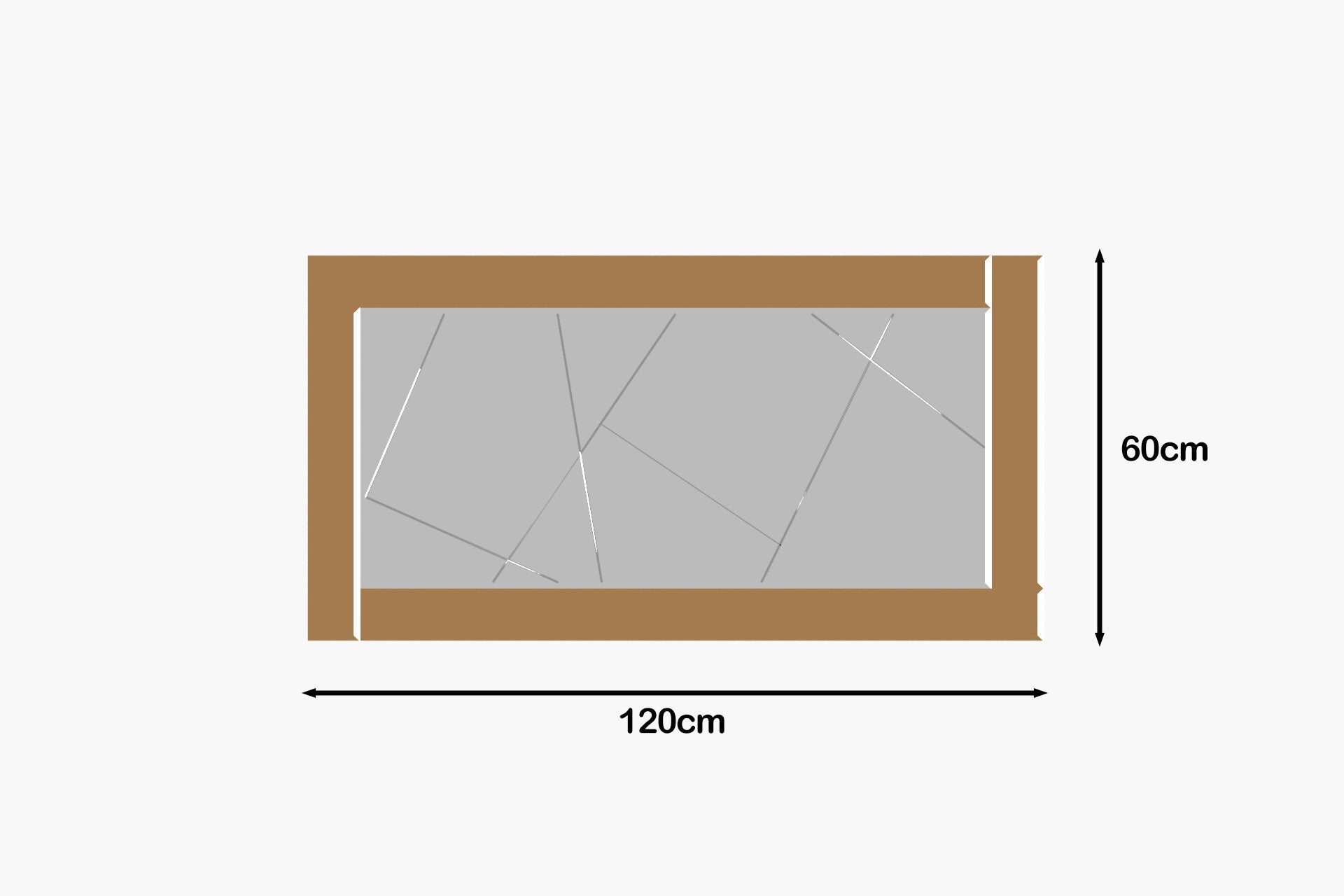 Espelho de parede elegante, 60 x 120 cm, bronze e branco | 100% MDF, design ecológico Flotal-E | Perfeito para decoração e espaços modernos