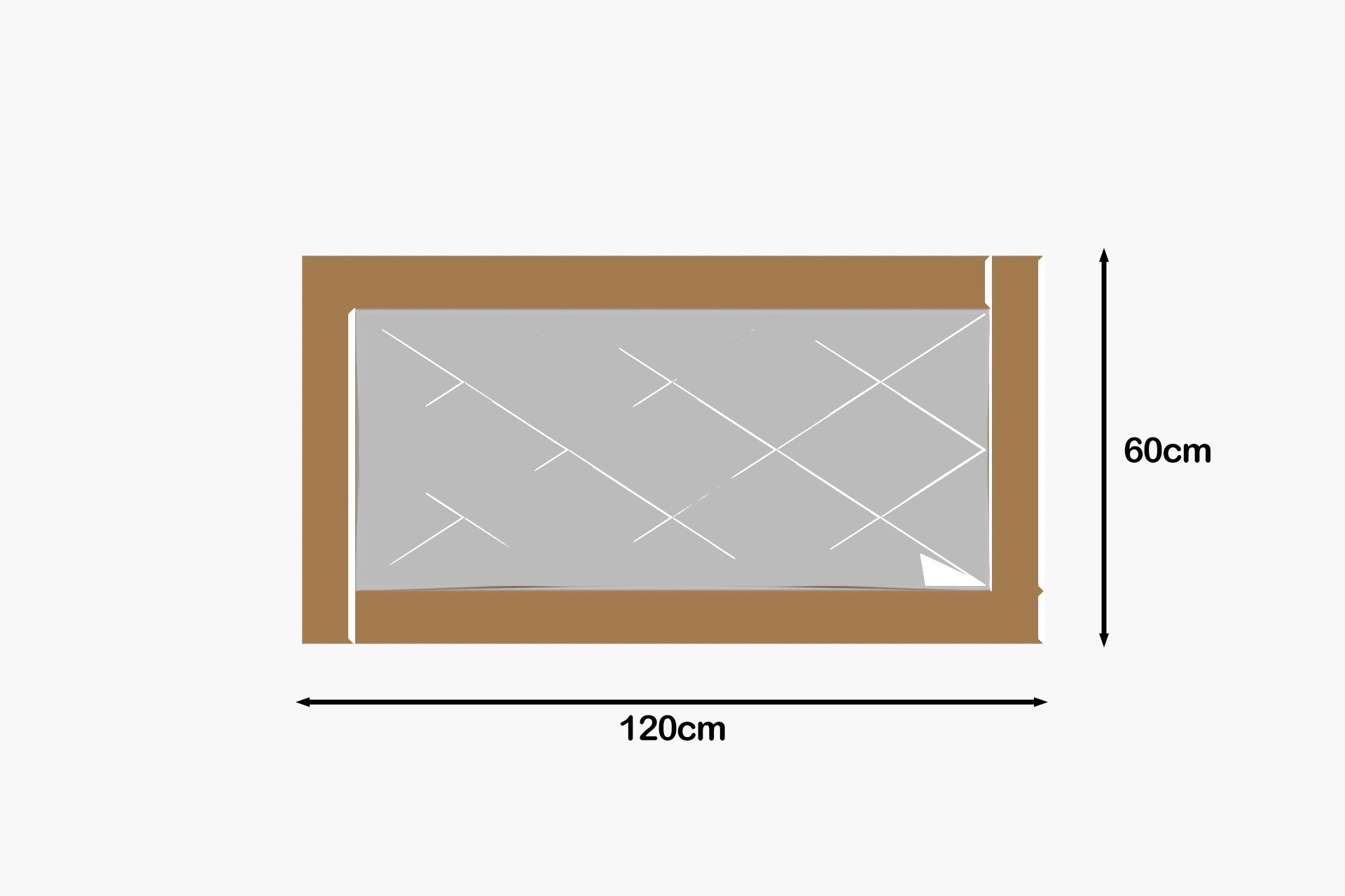 Espelho de parede elegante, 60 x 120 cm, bronze e branco | 100% MDF, design ecológico Flotal-E | Perfeito para decoração e espaços modernos