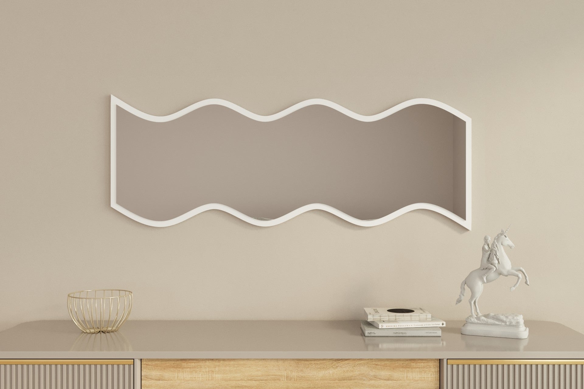 Espelho de Parede Elegante, 40 x 120 cm, 100% MDF, Design Ecológico Flotal-E, Acabamento Branco Elegante | Perfeito para Decoração e Espaços Modernos