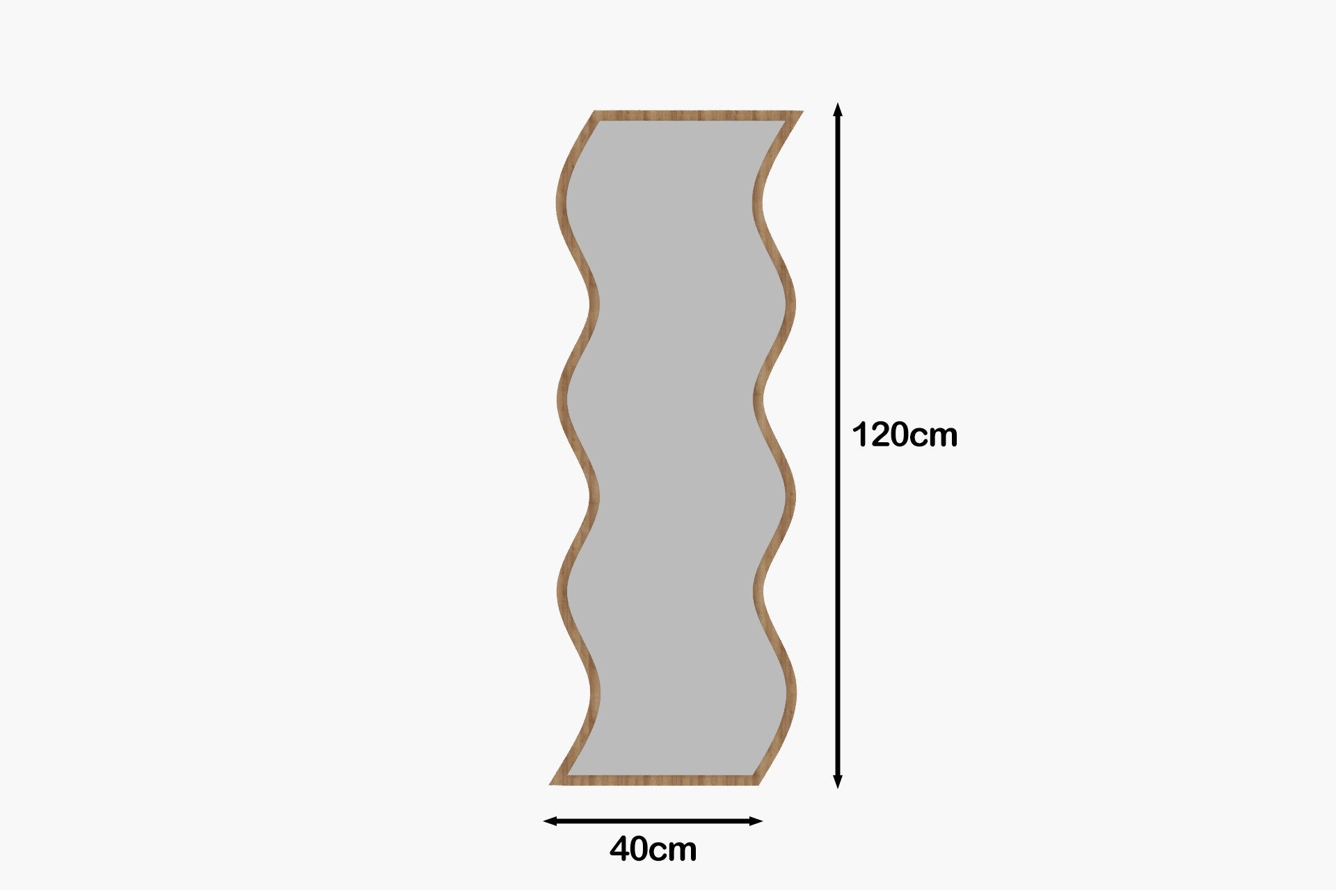 Espelho de parede elegante, 40 x 120 cm, 100% MDF, design ecológico Flotal-E, acabamento branco e natural | Perfeito para decoração moderna