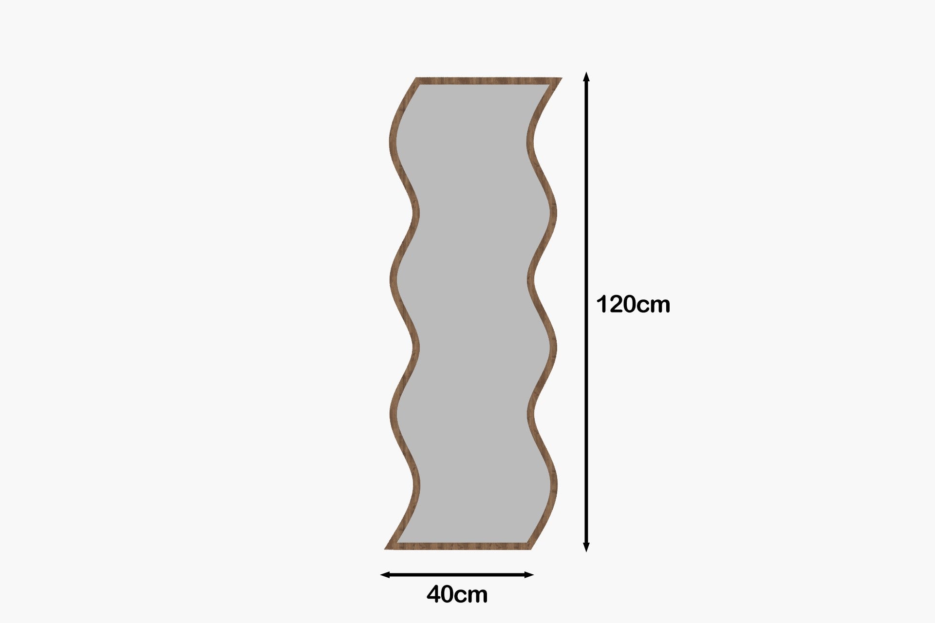 Espelho de parede elegante, 40 x 120 cm, branco e nogueira | 100% MDF, design ecológico Flotal-E | Perfeito para decoração e espaços modernos