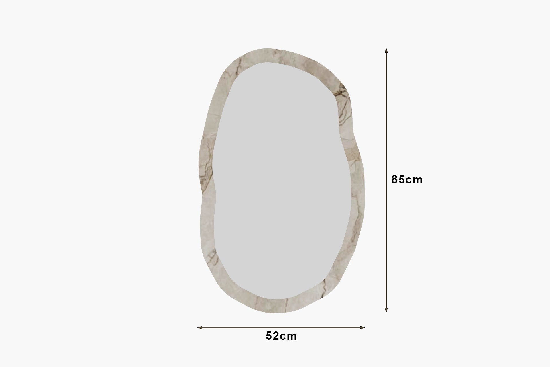 Espelho de parede elegante, 52 x 86 x 2,2 cm | 100% MDF, design ecológico Flotal-E nas cores Éfeso e Mármore | Perfeito para decoração moderna