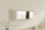 Espelho de parede elegante, 40 x 120 cm, MDF ecológico, acabamento em mármore e Éfeso | Elegante e funcional para decoração moderna