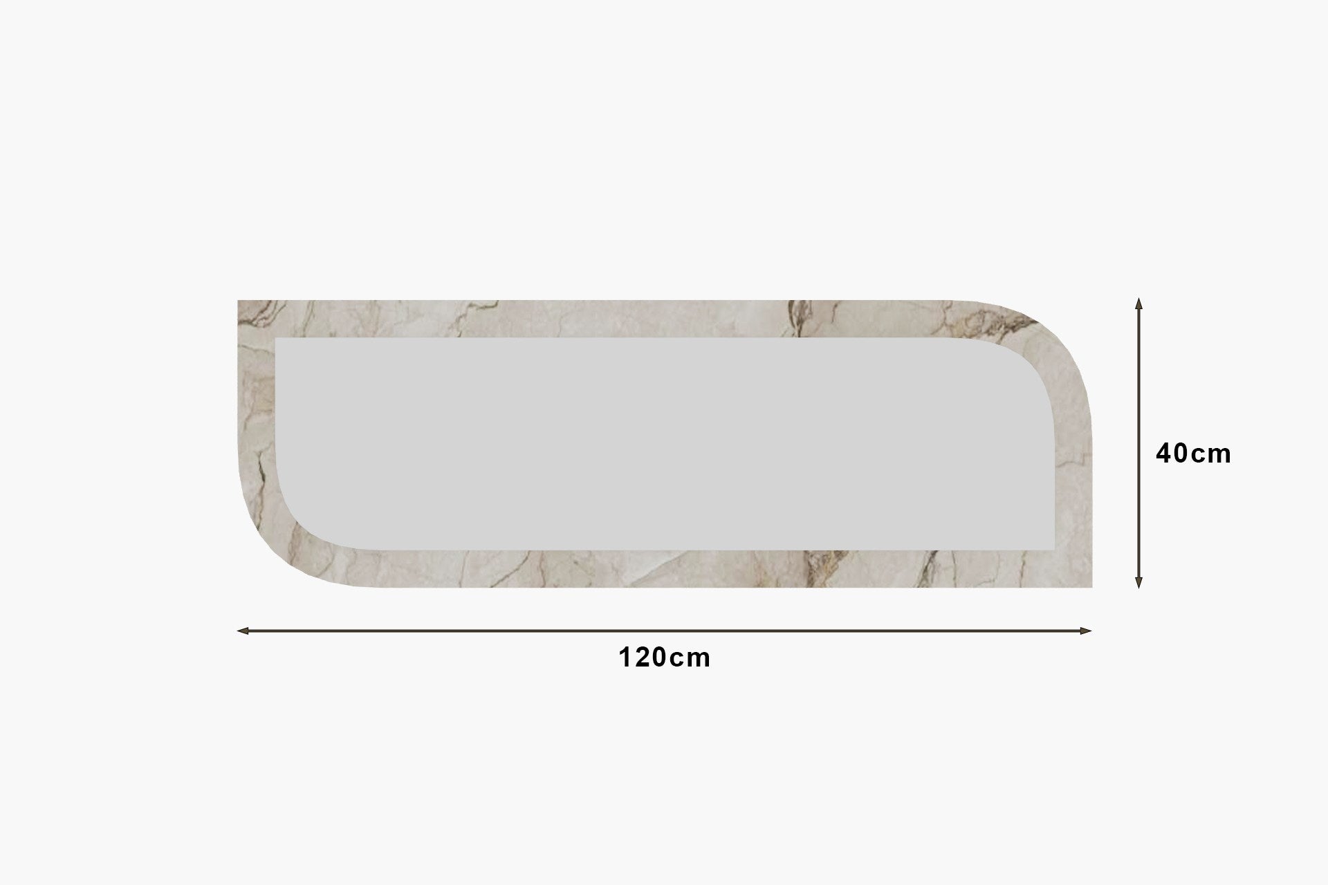 Espelho de parede elegante, 40 x 120 cm, MDF ecológico, acabamento em mármore e Éfeso | Elegante e funcional para decoração moderna