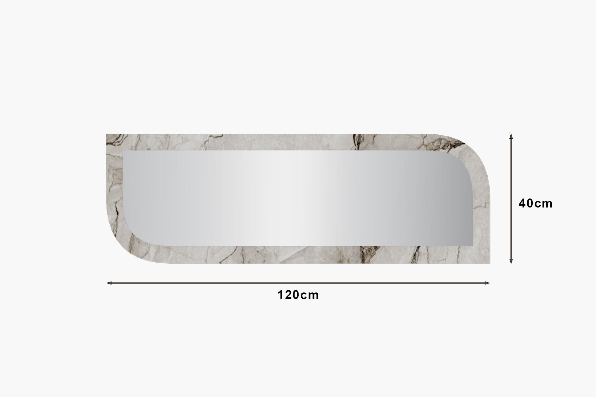 Espelho de parede elegante, 40 x 120 cm, MDF ecológico, acabamento em mármore e Éfeso | Elegante e funcional para decoração moderna