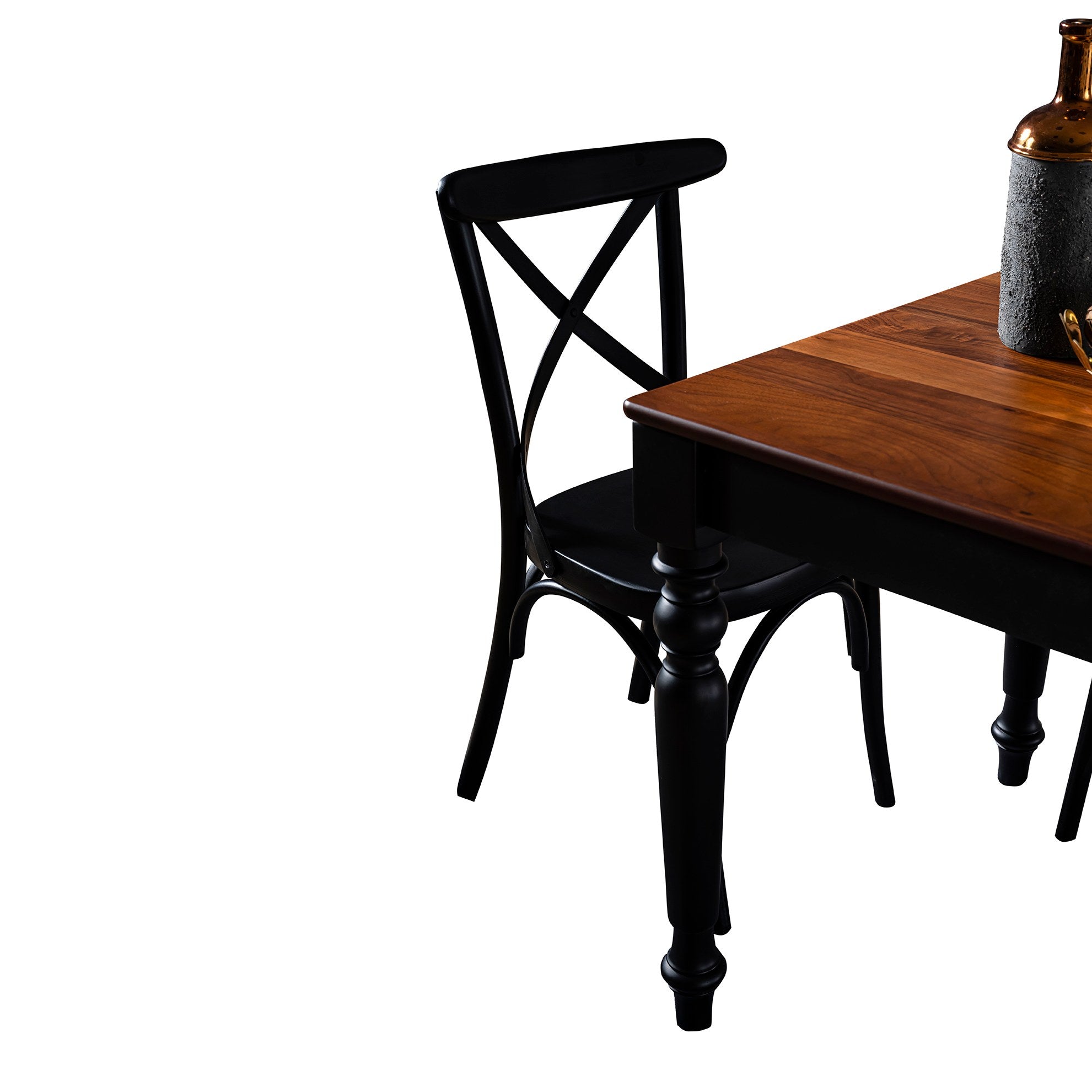 Conjunto de mesa de jantar extensível e cadeiras (5 peças)-Albero16-Nogueira
Preta