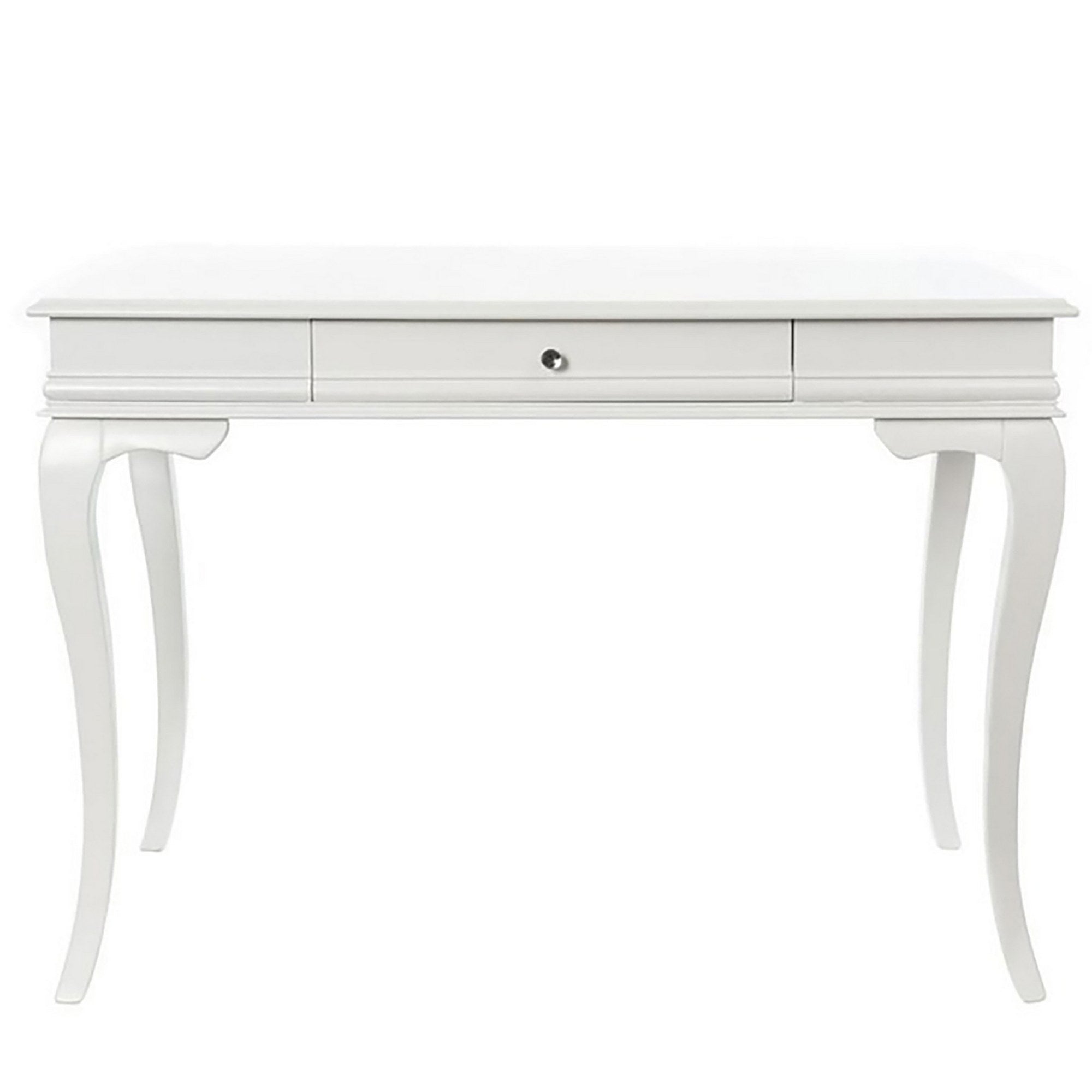 Secretária de Estudo – 70cm x 110cm x 78cm – Branca – Madeira de Faia e MDF