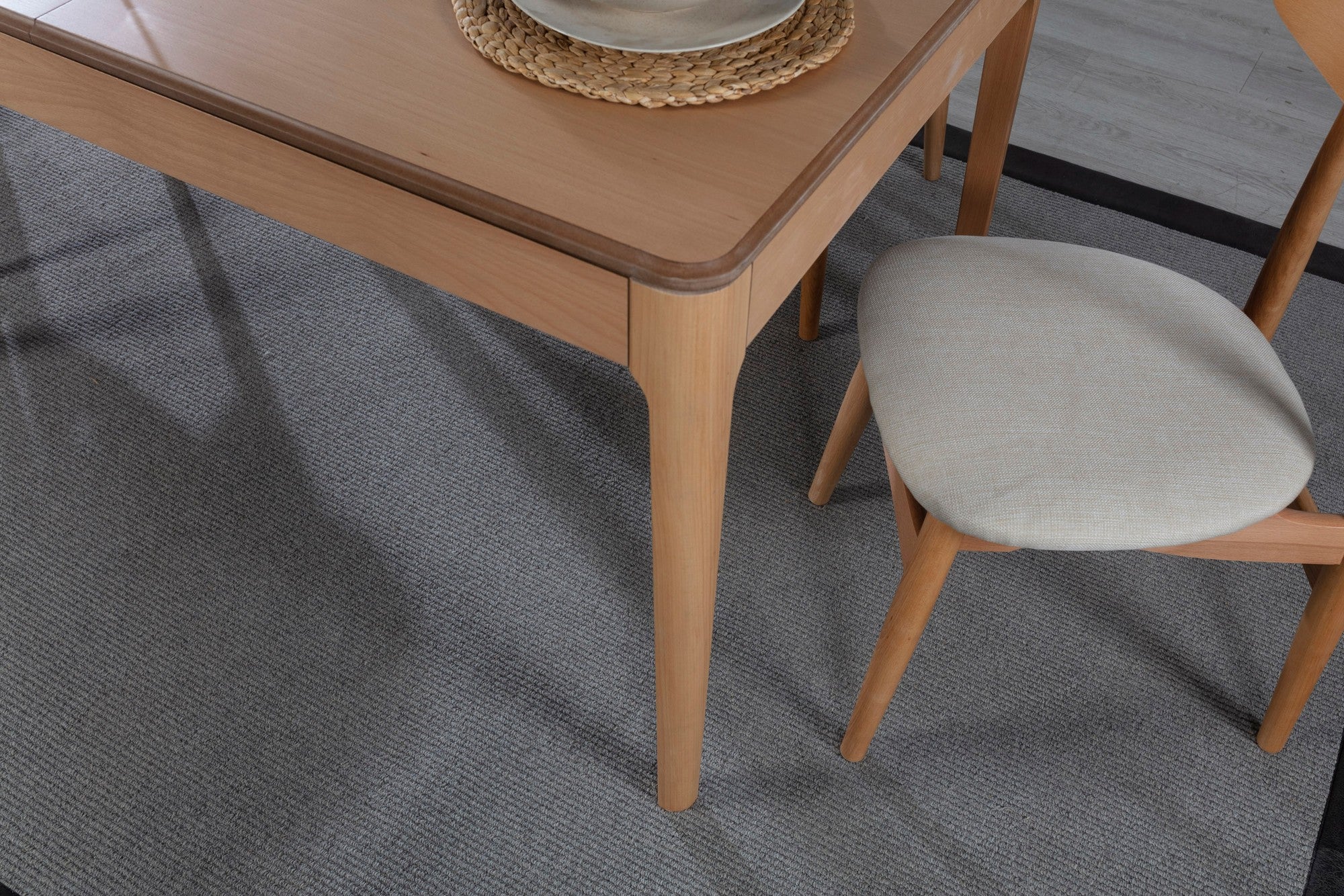 Conjunto de mesa de jantar extensível e cadeiras (5 peças)-Albero149-Natural