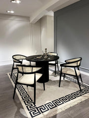 Conjunto de mesa de jantar e cadeiras (5 peças)-Moon-Preto
Branco