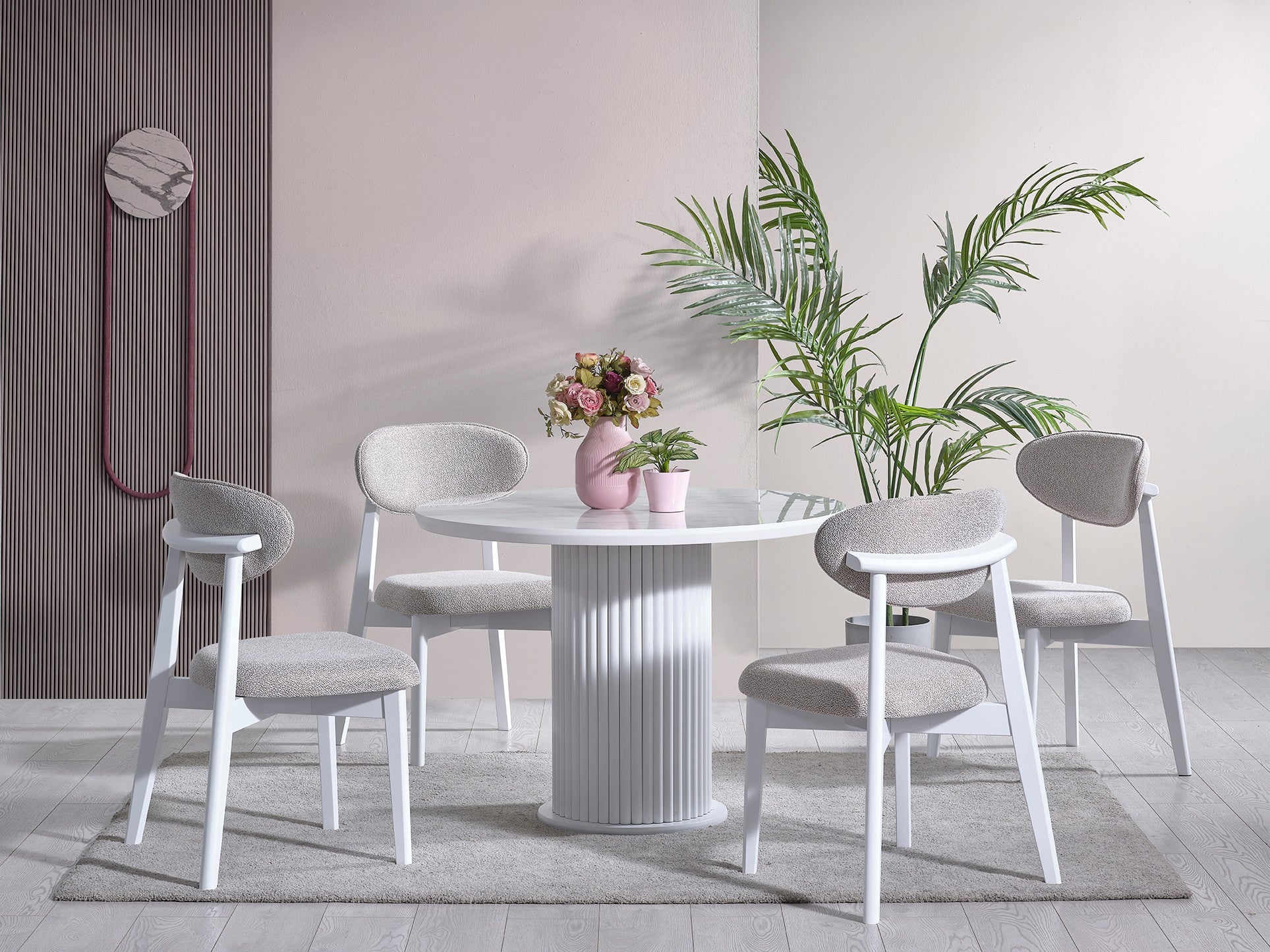 Mesa de Jantar Branca Elegante, 100 cm x 75 cm x 100 cm | 100% MDF com Revestimento Acrílico | Design Moderno para Espaços de Jantar Elegantes