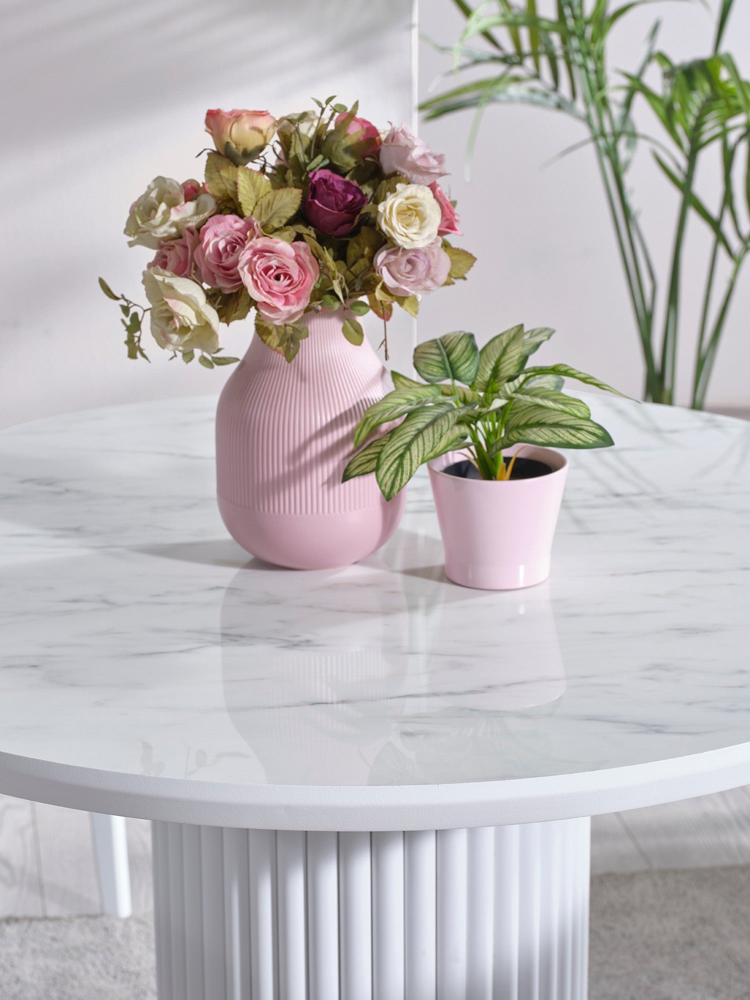 Conjunto de mesa de jantar e cadeiras (4 peças)-Aqua-Branco