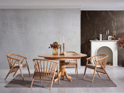 Conjunto de mesa de jantar extensível e cadeiras (4 peças)-Eva-Natural