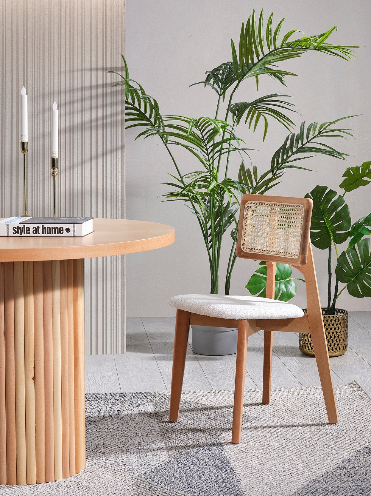 Conjunto de mesa de jantar e cadeiras (4 peças)-Lova-Natural