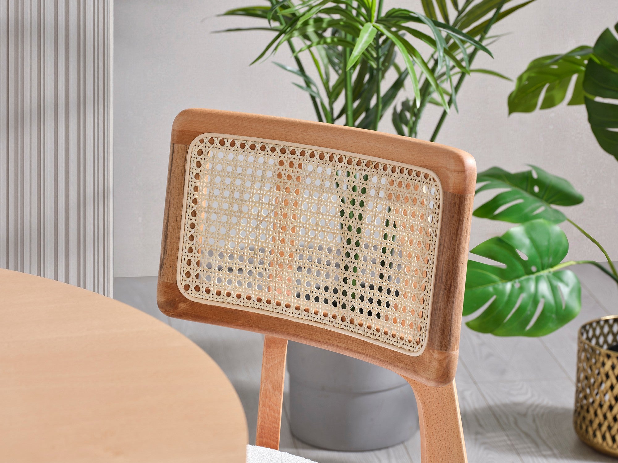 Conjunto de mesa de jantar e cadeiras (4 peças)-Lova-Natural
