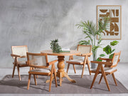 Conjunto de mesa de jantar e cadeiras (4 peças)-Roma-Natural