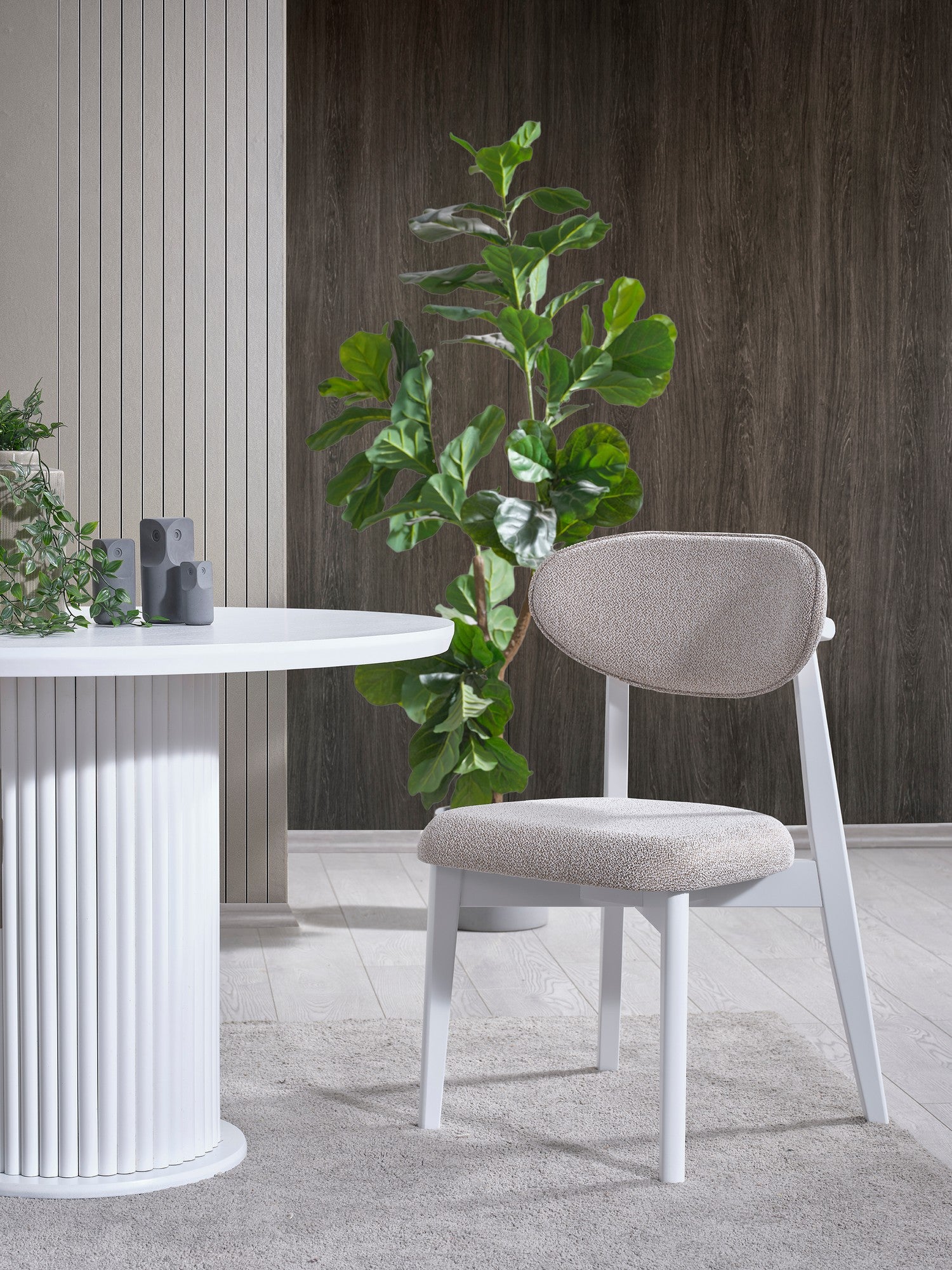 Conjunto de mesa de jantar e cadeiras (4 peças)-Silva-Branco