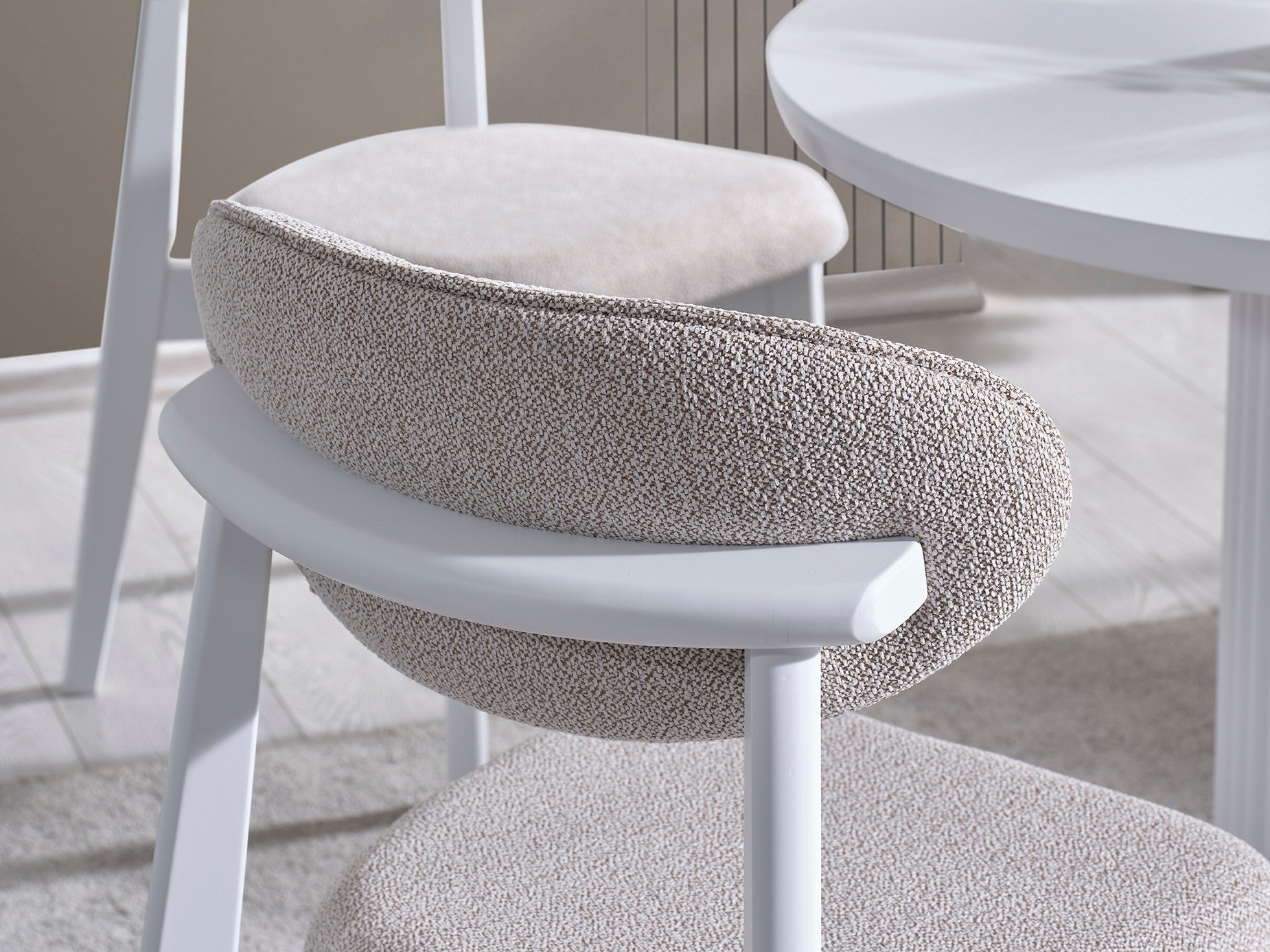 Conjunto de mesa de jantar e cadeiras (4 peças)-Silva-Branco