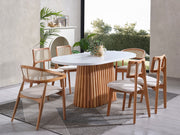 Conjunto de mesa de jantar e cadeiras (6 peças)-Soho-Branco
Natural
