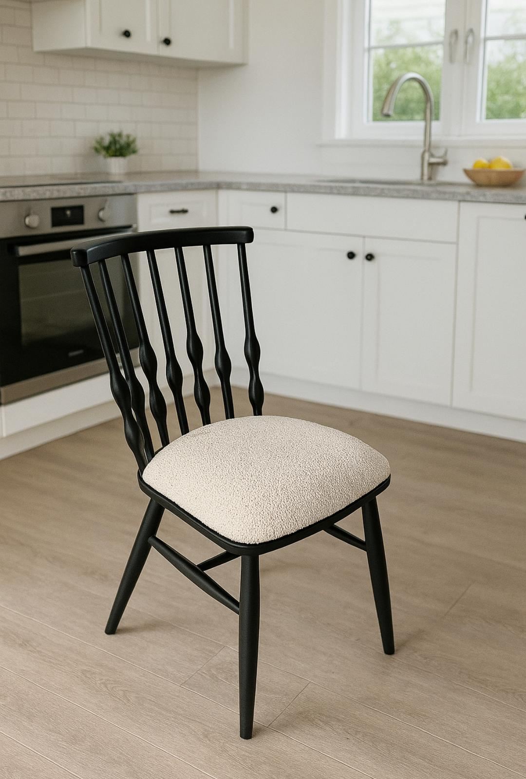 Conjunto de mesa de jantar extensível e cadeiras (5 peças)-Lotus-Preto