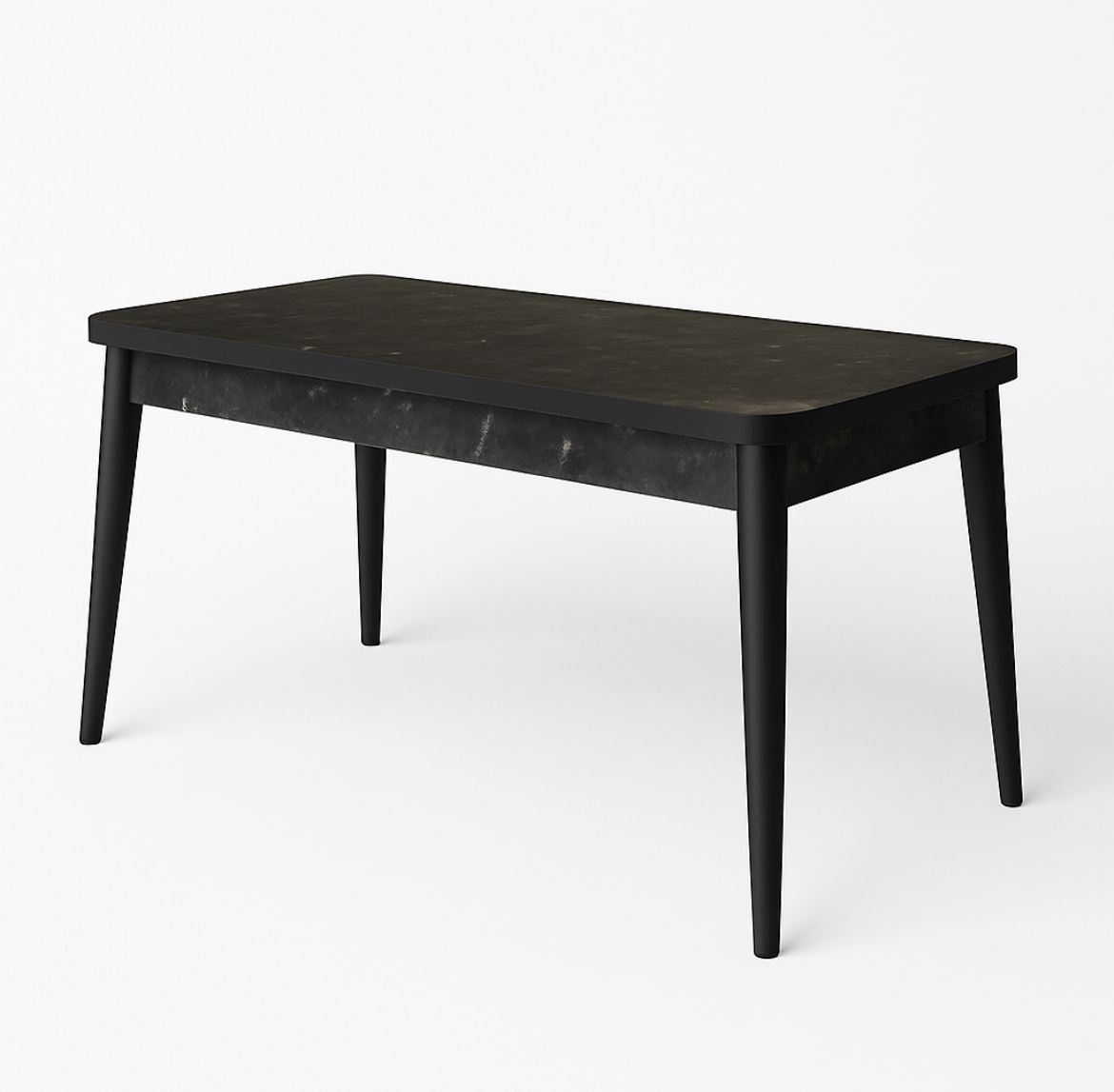 Conjunto de mesa de jantar extensível e cadeiras (5 peças)-Lotus-Preto