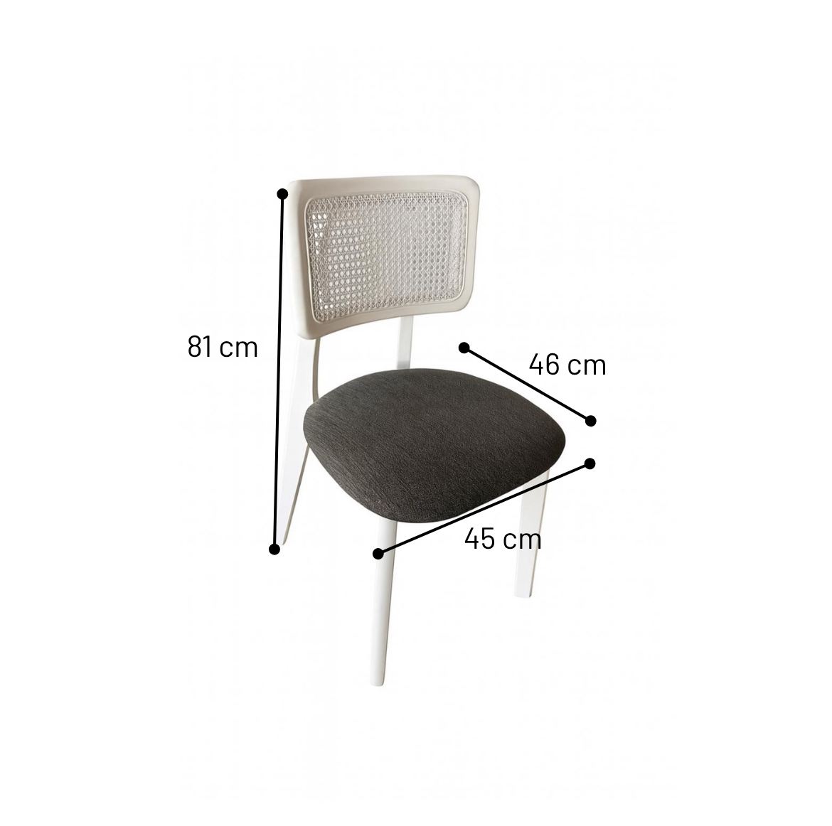 Conjunto de mesa de jantar extensível e cadeiras (5 peças)-Lina-Madeira Branca
Preta
