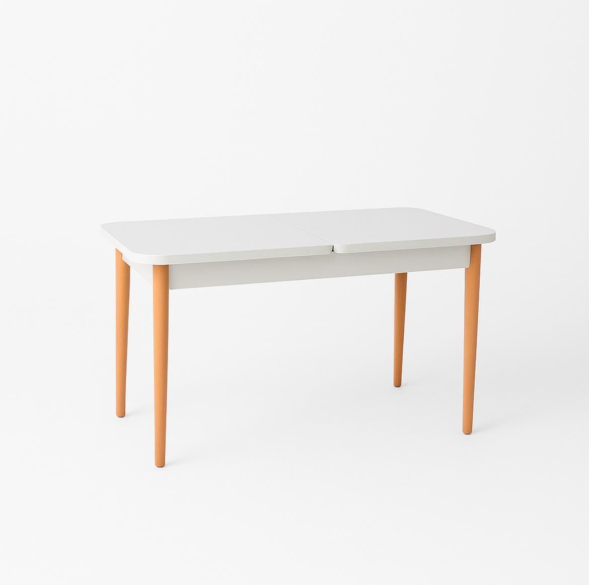 Conjunto de mesa de jantar extensível e cadeiras (5 peças)-Natura-Madeira Carvalho Branco