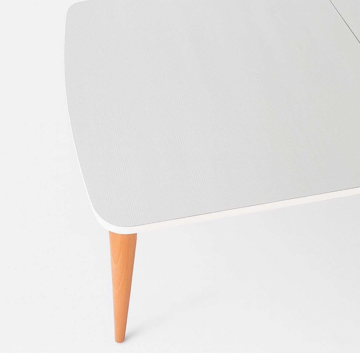 Conjunto de mesa de jantar extensível e cadeiras (5 peças)-Natura-Madeira Carvalho Branco