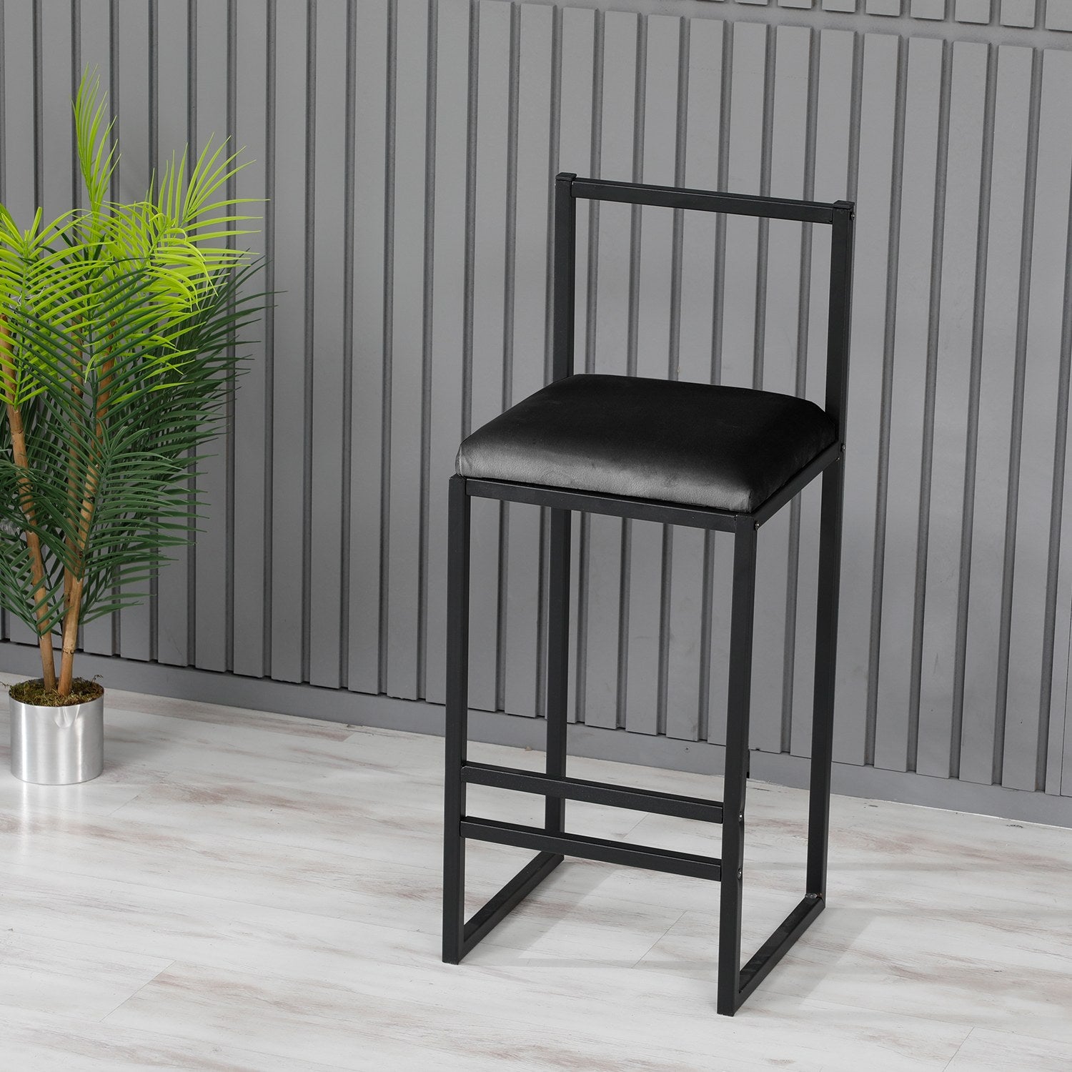 Banco de Bar – 35x35x84 cm – Preto – 100% Metal