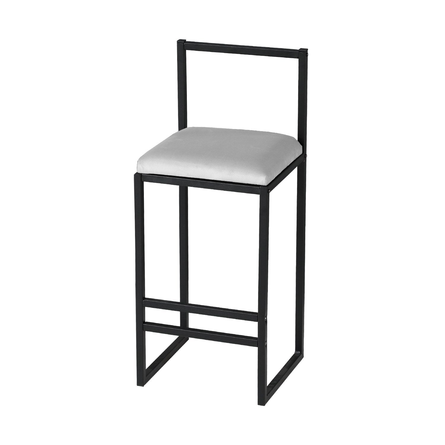 Conjunto de mesa de bar e bancos – 90x45x92cm – Creme, Noz, Preto – Metal