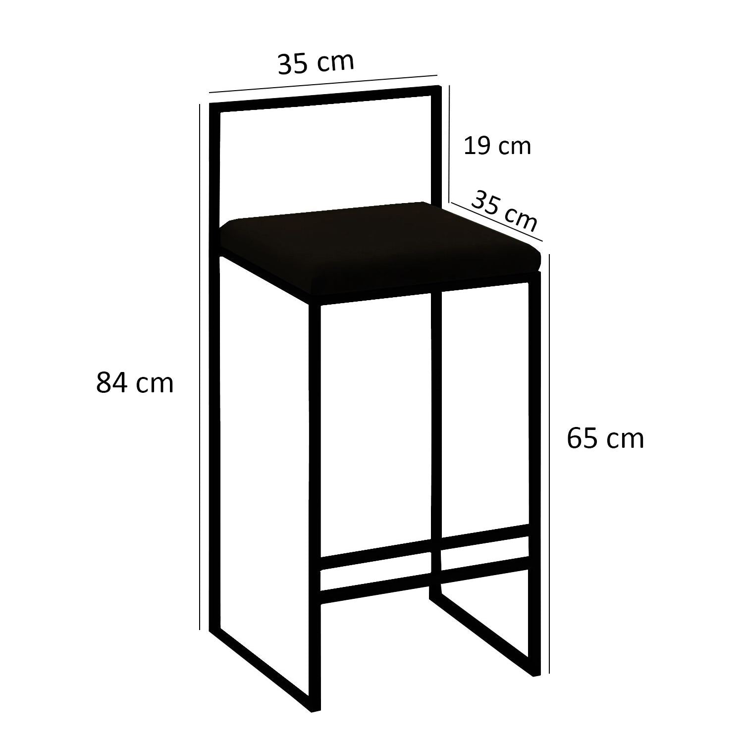 Conjunto de mesa de bar e bancos – 90x45x92cm – Creme, Noz, Preto – Metal