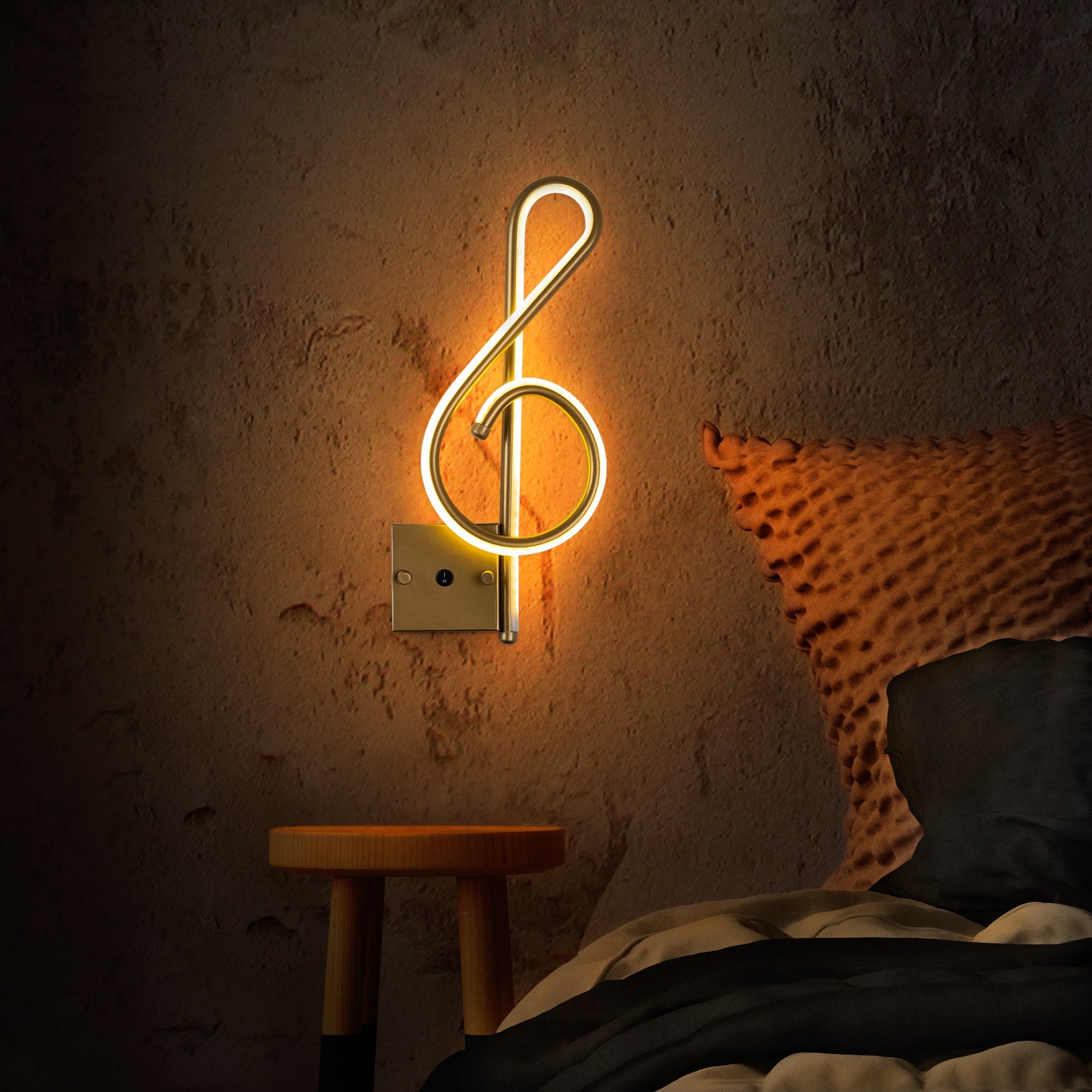 Candeeiro de Parede Elegante Dourada, Corpo em Metal, 20x45x3 cm | LED 12W 3000K, IP20 | Iluminação Elegante para Decoração e Ambiente Modernos