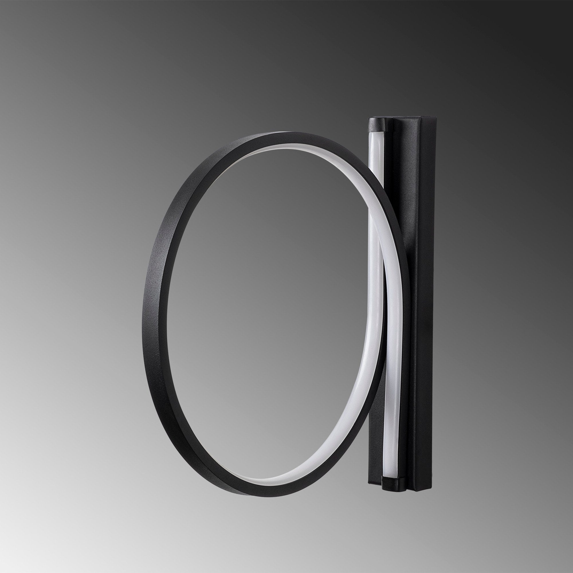 Candeeiro de Parede preta elegante, corpo de metal, 30 cm de diâmetro, 50 cm de profundidade | LED integrado 12 W 3000 K | Design moderno para iluminação residencial e comercial