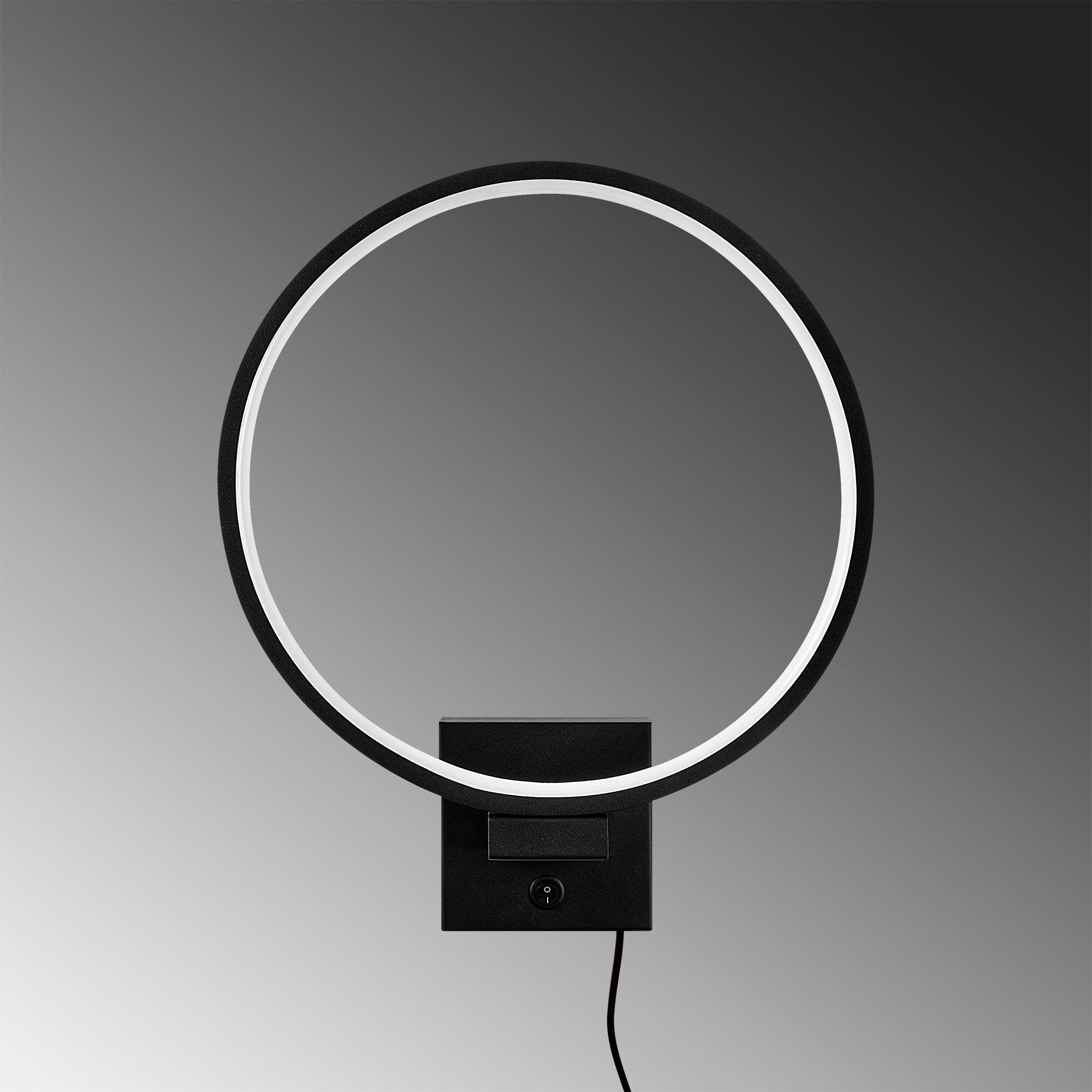 Candeeiro de Parede preta elegante, corpo de metal, 30 x 36 x 9 cm | LED integrado 12 W 3000 K | Classificação IP20, cabo de 200 cm | Perfeito para decoração e iluminação de casa moderna