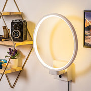 Candeeiro de Parede branca elegante, corpo de metal, 30 x 36 x 9 cm | IP20, LED 12W 3000K, cabo de 200 cm | Ideal para decoração moderna e iluminação ambiente